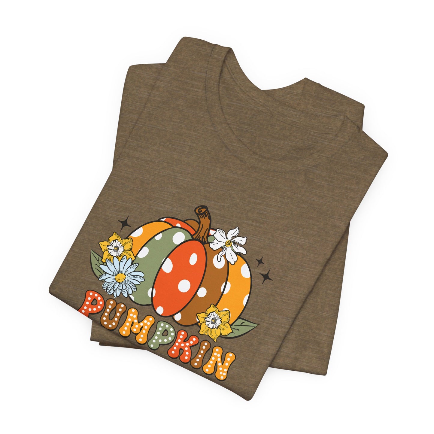 Pumpkin Season: Bella Canvas T-shirt with Multicolored Pumpkins