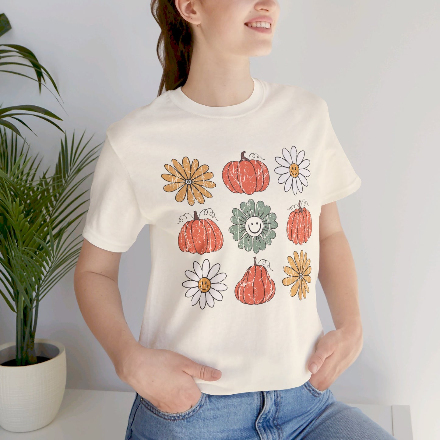 Daisy Pumpkin Patch: Halloween Bella Canvas T-shirt