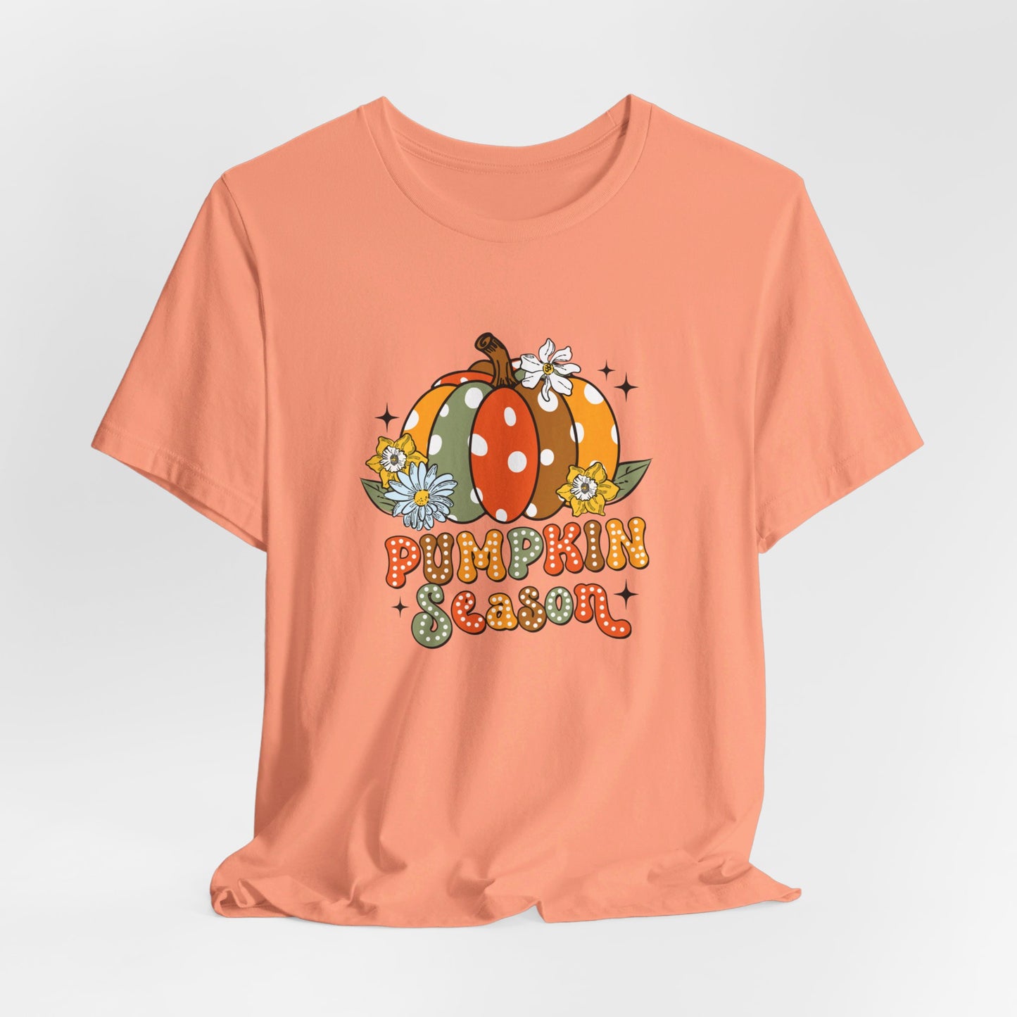 Pumpkin Season: Bella Canvas T-shirt with Multicolored Pumpkins