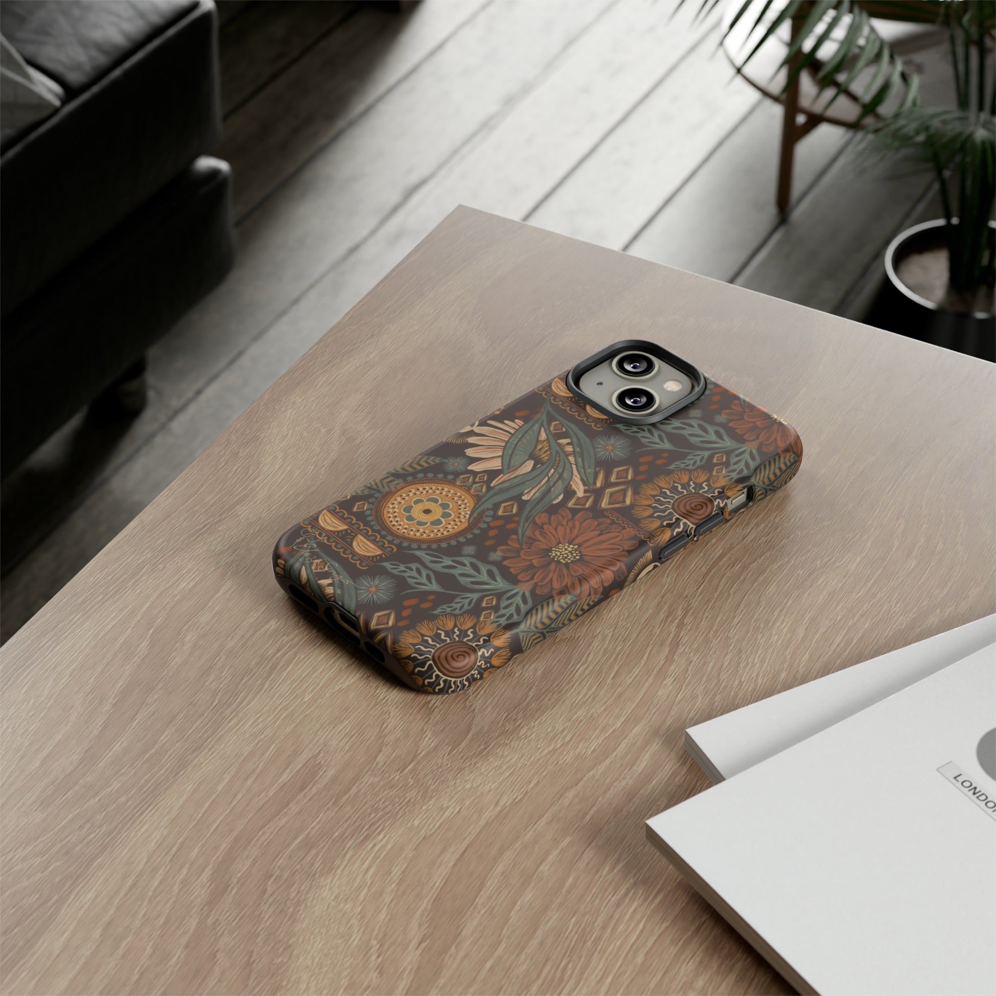 Rustic Boho Bloom: Blissfully Boho Rustic Daisy iPhone Tough Protective Cover. An artful fusion of Flowers, Boho, and floral daisies in a Western design. Compatible with iPhone 15, 14, 13, XS, XR Pro/Max/Mini/P/Plus. Embrace Bohemian Elegance with Durability and Style. #ElizaSinger #PhoneCase #BohoFloral