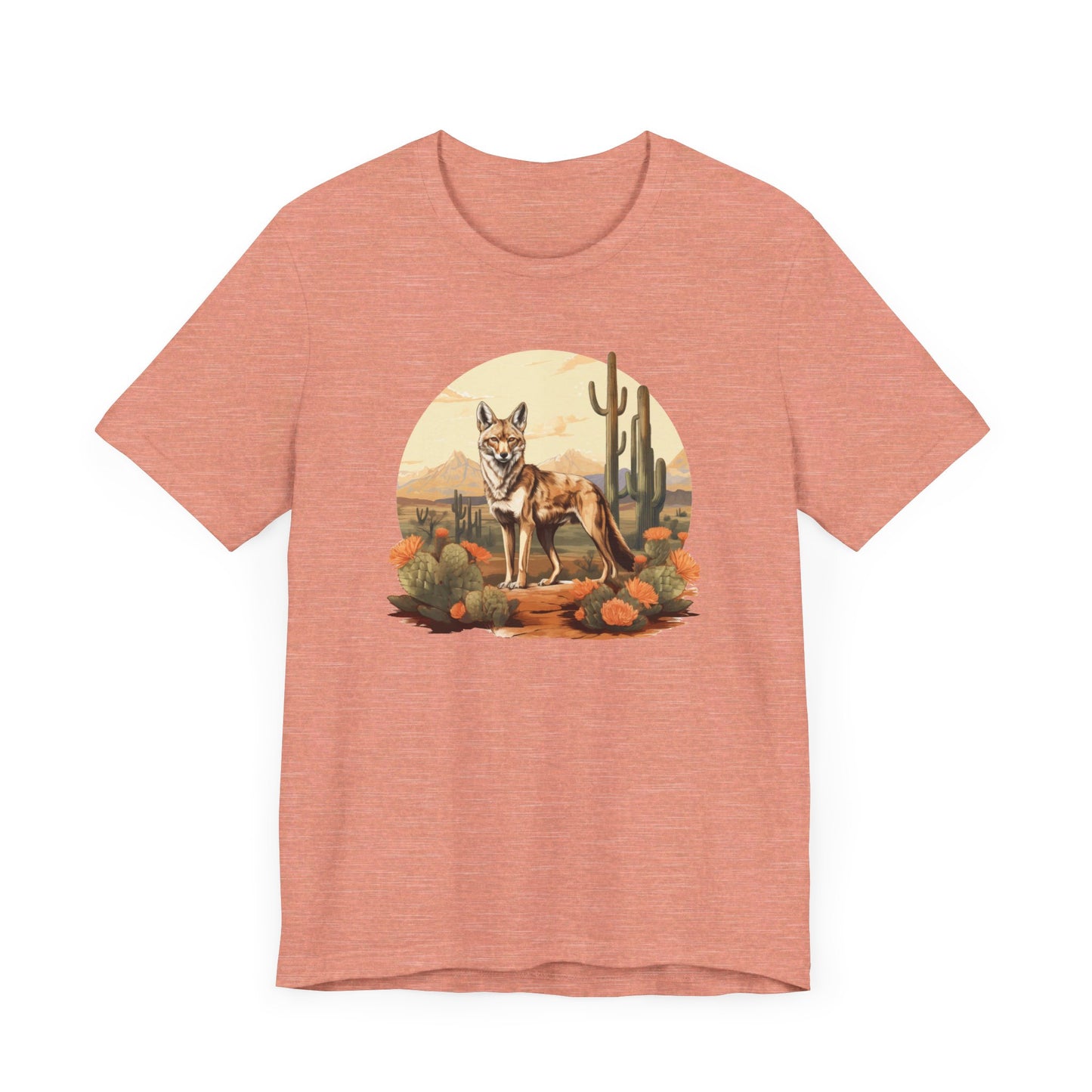 Desert Nomad: Bella Canvas T-shirt with Jackal and Cactus