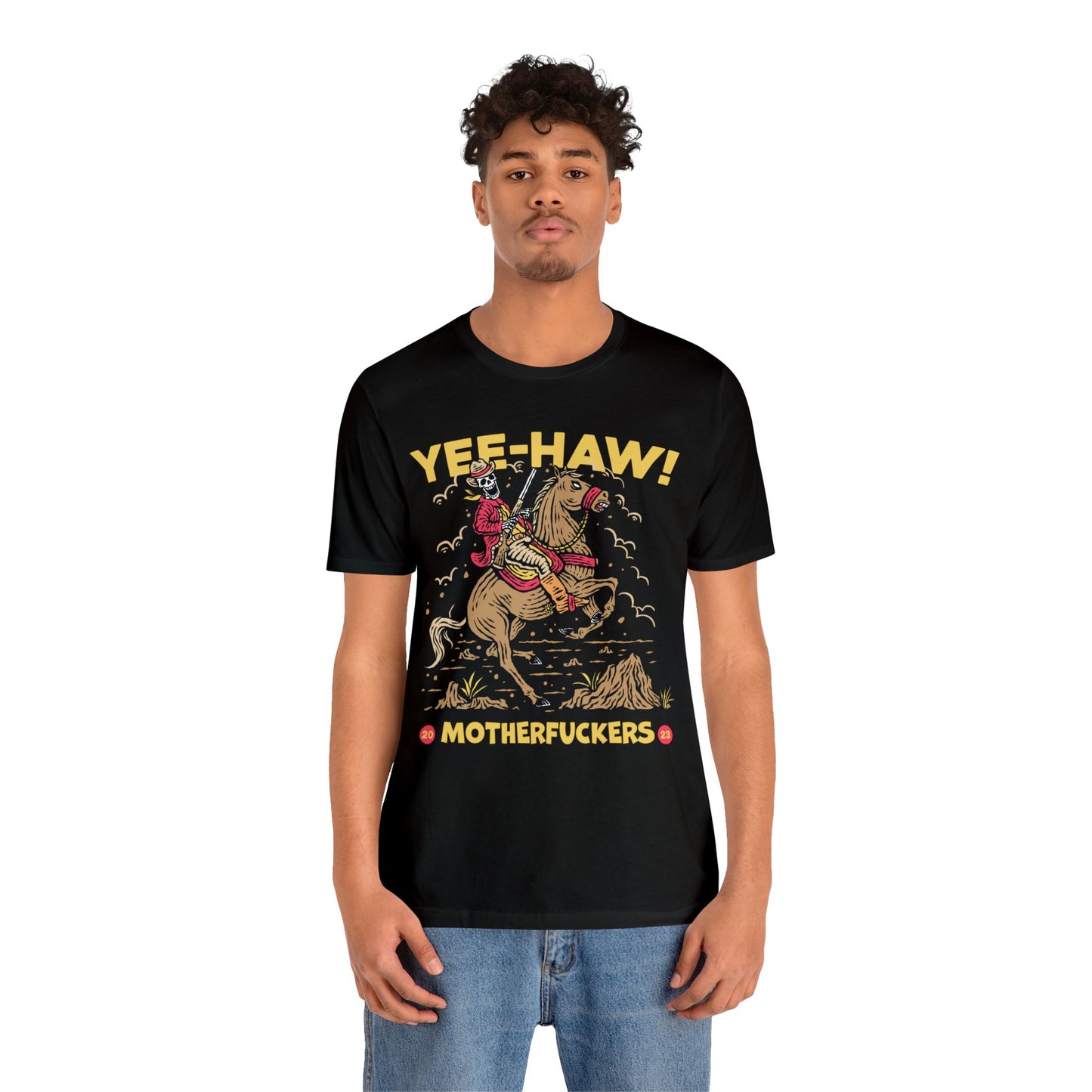 Rattling Bones Rodeo: Bella Canvas Unisex T-shirt with Yee-Haw Attitude