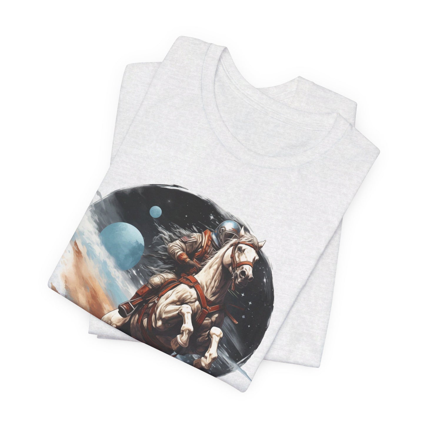 Intergalactic Rodeo: Astronaut on Horse Bella Canvas T-shirt