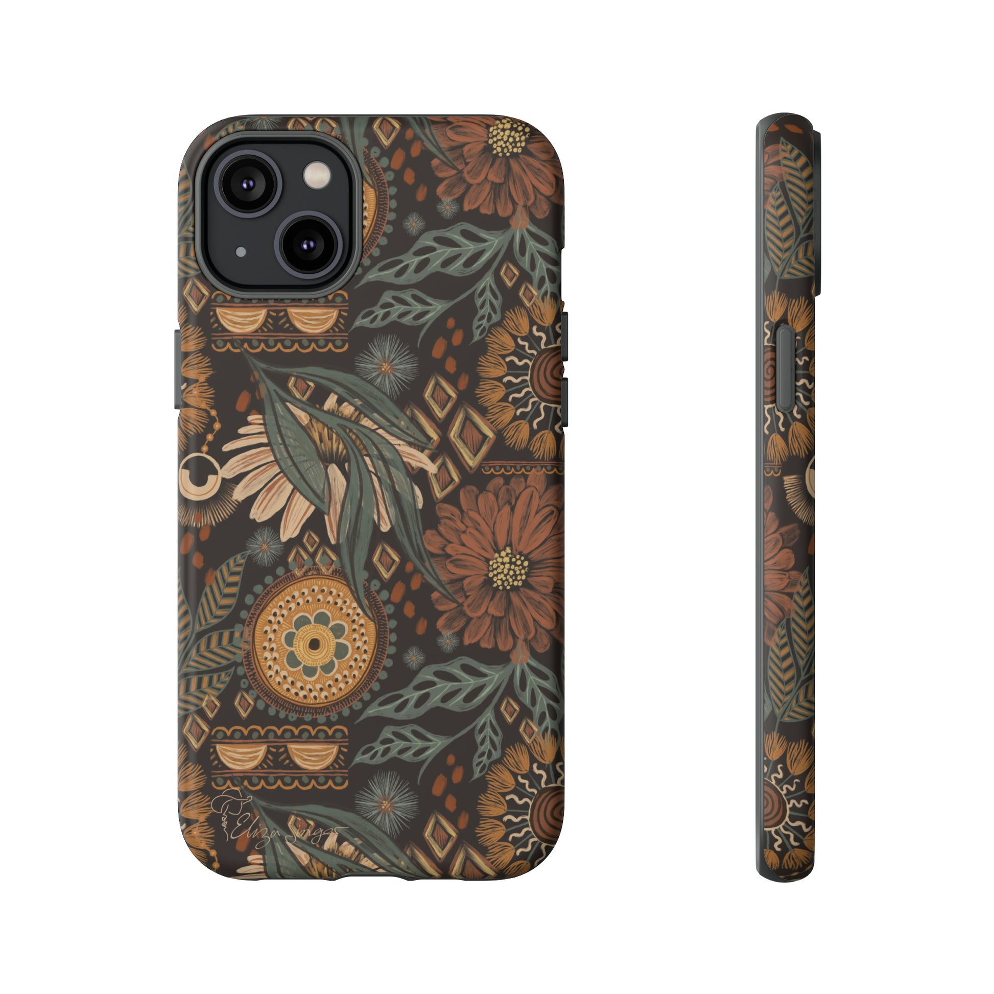 Rustic Boho Bloom: Blissfully Boho Rustic Daisy iPhone Tough Protective Cover. An artful fusion of Flowers, Boho, and floral daisies in a Western design. Compatible with iPhone 15, 14, 13, XS, XR Pro/Max/Mini/P/Plus. Embrace Bohemian Elegance with Durability and Style. #ElizaSinger #PhoneCase #BohoFloral