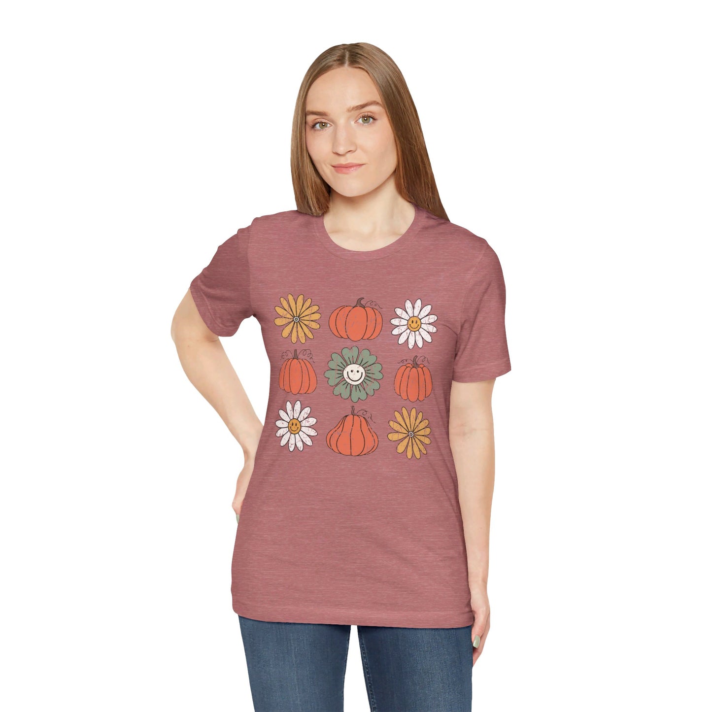 Daisy Pumpkin Patch: Halloween Bella Canvas T-shirt