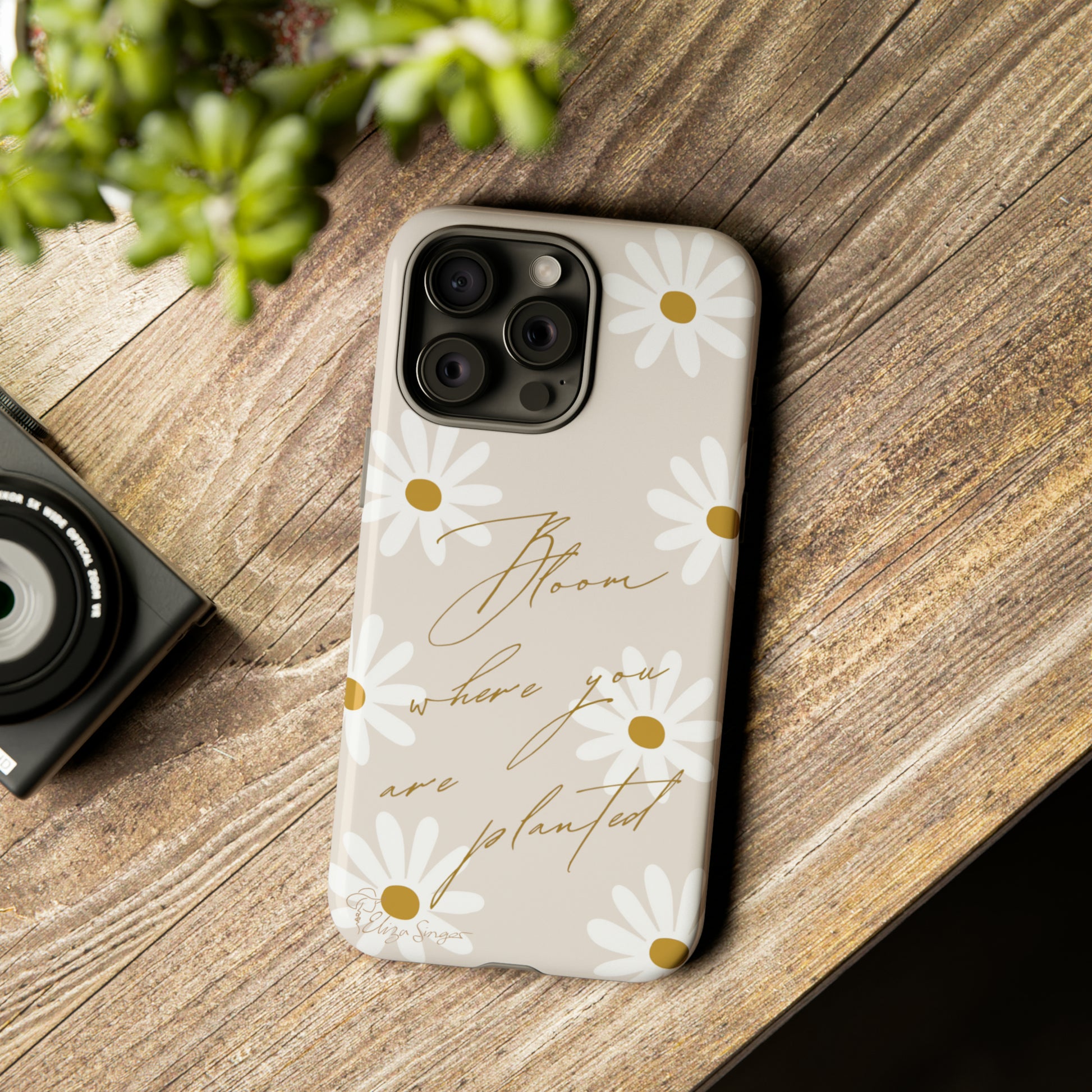 Sunny Boho Blooms: Boho Flower Daisy iPhone Tough Protective Case. A lively fusion of Flowers, Boho, and floral daisies design. Compatible with iPhone 15, 14, 13, XS, XR Pro/Max/Mini/P/Plus. Elevate Your Device with Bohemian Charm and Durability. #ElizaSinger #PhoneCase #FloralDesign