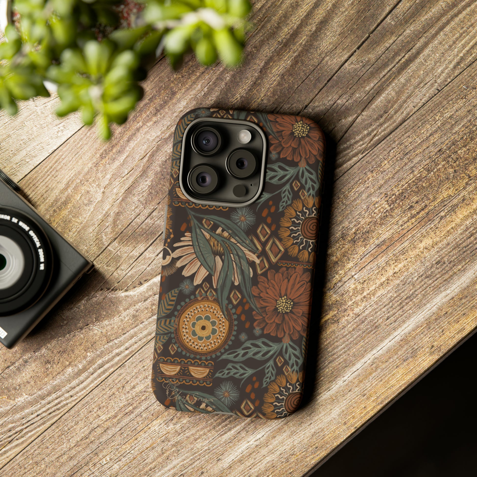 Rustic Boho Bloom: Blissfully Boho Rustic Daisy iPhone Tough Protective Cover. An artful fusion of Flowers, Boho, and floral daisies in a Western design. Compatible with iPhone 15, 14, 13, XS, XR Pro/Max/Mini/P/Plus. Embrace Bohemian Elegance with Durability and Style. #ElizaSinger #PhoneCase #BohoFloral