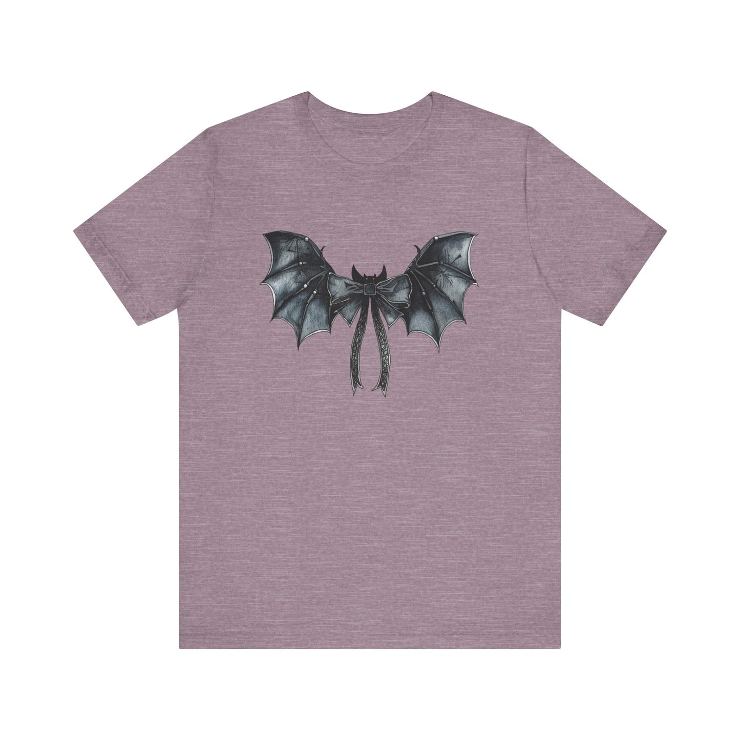 Subtle Spooks: Halloween Bella Canvas T-shirt with Minimalistic Bat Wing Design
