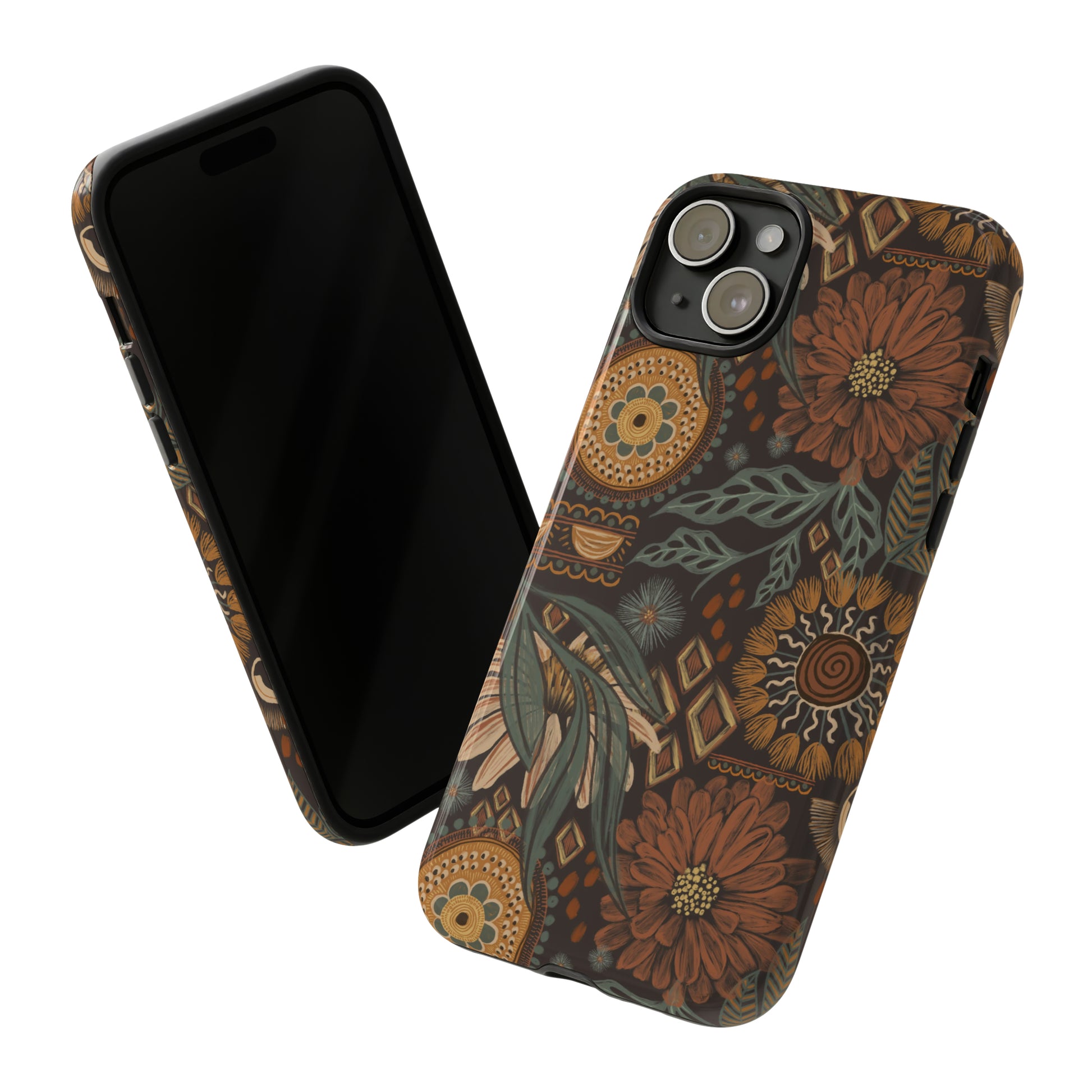 Rustic Boho Bloom: Blissfully Boho Rustic Daisy iPhone Tough Protective Cover. An artful fusion of Flowers, Boho, and floral daisies in a Western design. Compatible with iPhone 15, 14, 13, XS, XR Pro/Max/Mini/P/Plus. Embrace Bohemian Elegance with Durability and Style. #ElizaSinger #PhoneCase #BohoFloral