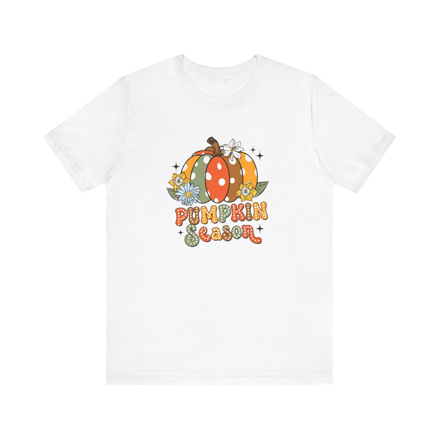 Pumpkin Season: Bella Canvas T-shirt with Multicolored Pumpkins