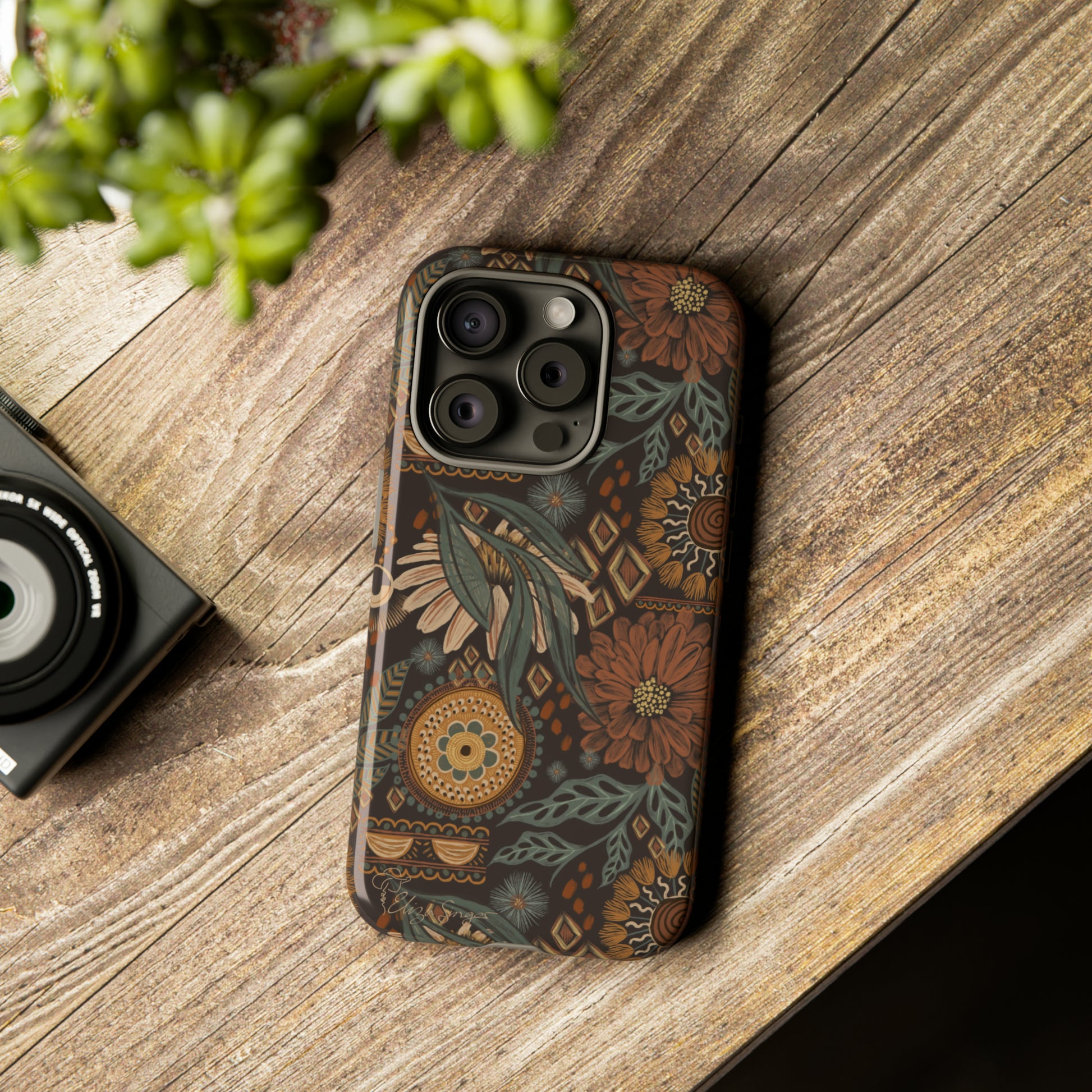 Rustic Boho Bloom: Blissfully Boho Rustic Daisy iPhone Tough Protective Cover. An artful fusion of Flowers, Boho, and floral daisies in a Western design. Compatible with iPhone 15, 14, 13, XS, XR Pro/Max/Mini/P/Plus. Embrace Bohemian Elegance with Durability and Style. #ElizaSinger #PhoneCase #BohoFloral