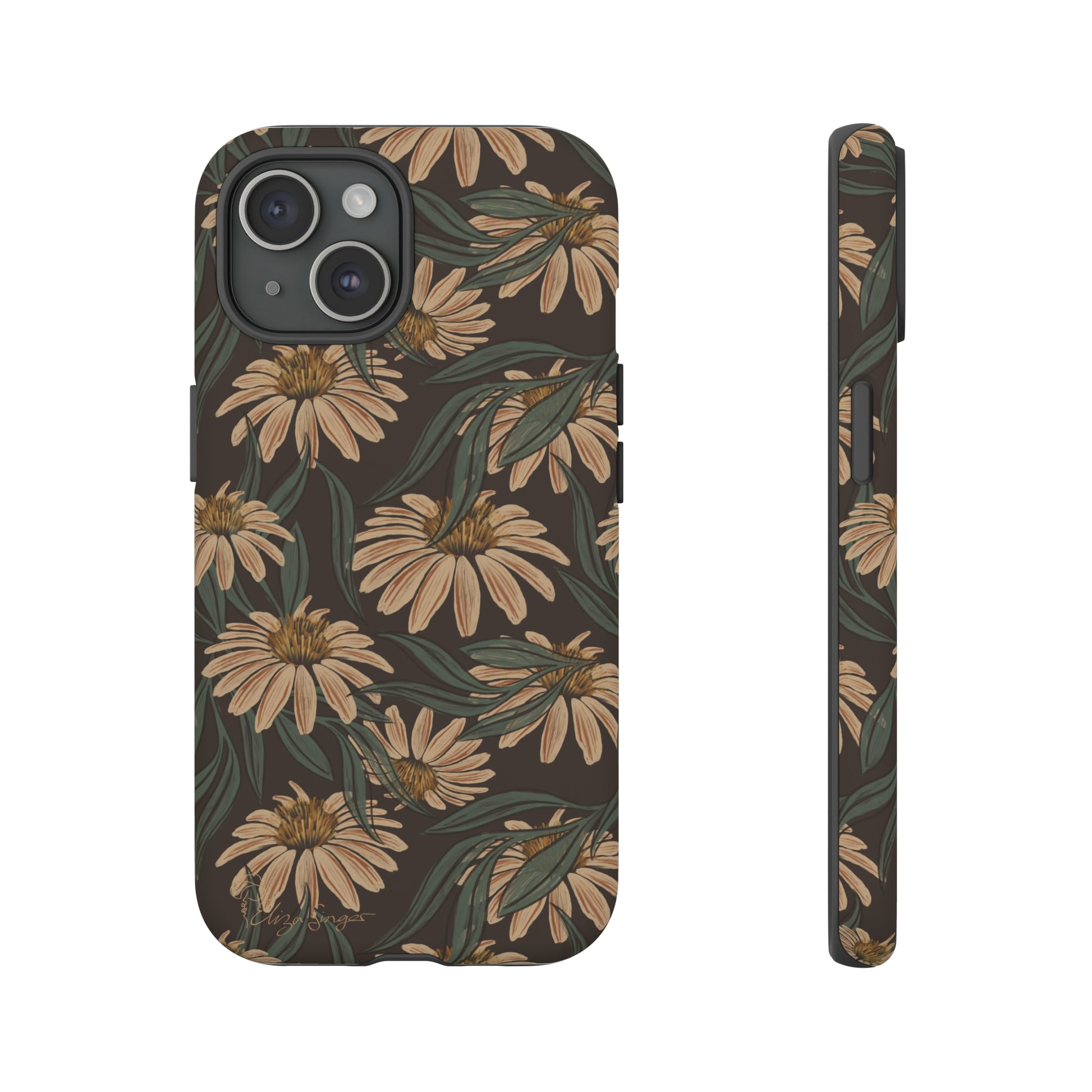 Meadows in Bloom: Boho Meadows Daisy iPhone Tough Protective Cover. A picturesque fusion of Flowers, Boho, and floral daisies in a Western design. Compatible with iPhone 15, 14, 13, XS, XR Pro/Max/Mini/P/Plus. Embrace Nature's Beauty with Style and Durability. #ElizaSinger #PhoneCase #BohoFloral