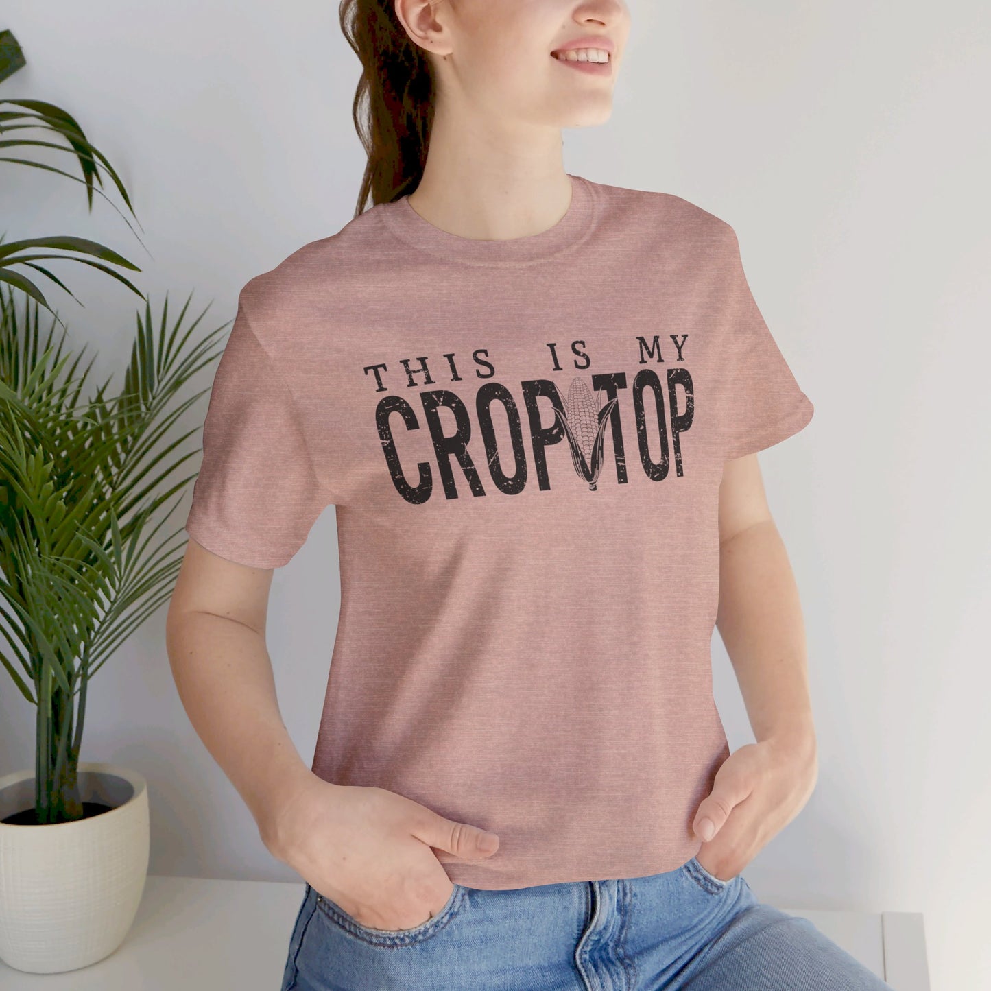 Corn Crop: Bella Canvas T-shirt with Corn Head and Slogan