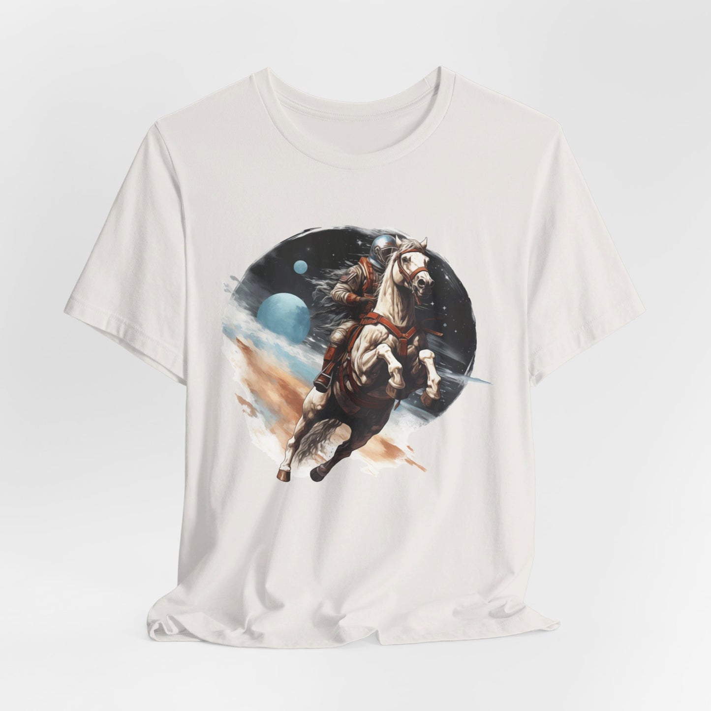 Intergalactic Rodeo: Astronaut on Horse Bella Canvas T-shirt