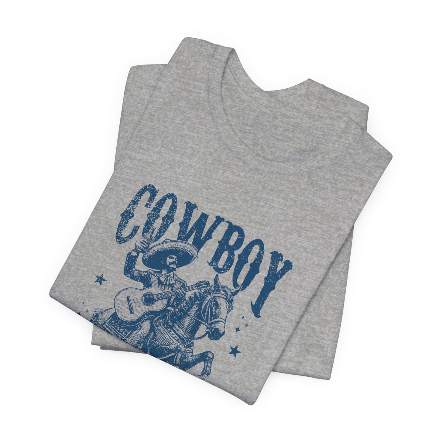 Cowboy Vibes: Bella Canvas T-shirt with Sombrero and Horse