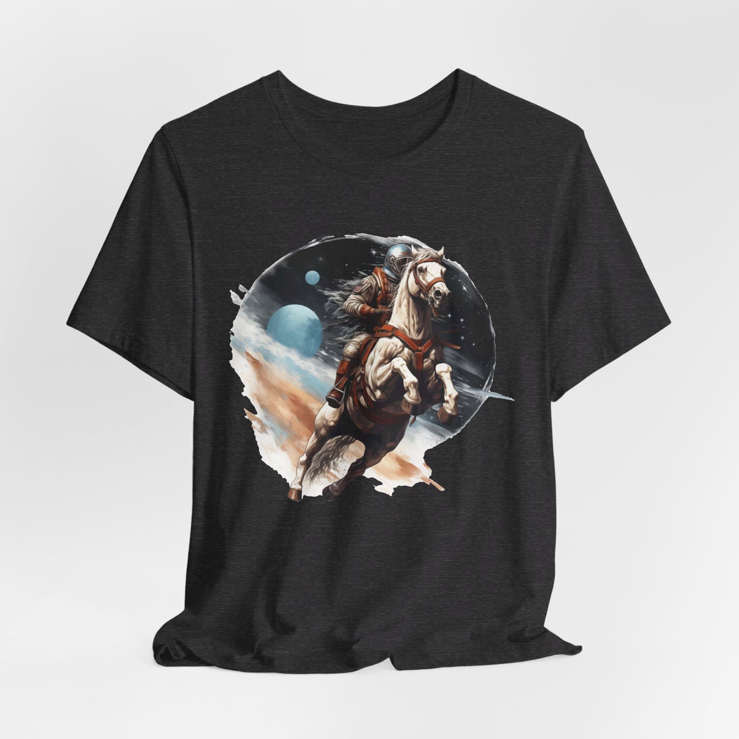 Intergalactic Rodeo: Astronaut on Horse Bella Canvas T-shirt