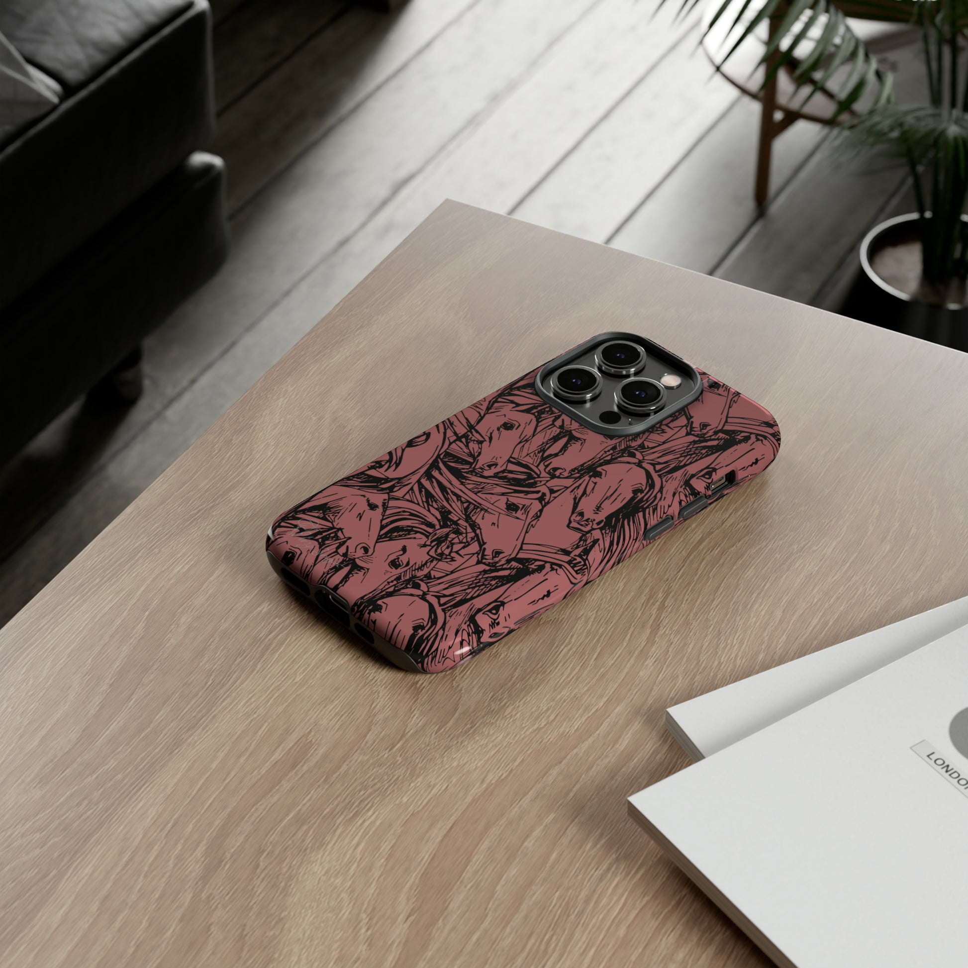 Gallop in Style: Horse Art Western Design iPhone Tough Protective Cover. Featuring a Scribble Horse Drawing, compatible with iPhone 15, 14, 13, 12, 11, XS, XR Pro/Max/Mini/P/Plus. Unleash the Rider in You with Style and Durability. #ElizaSinger #PhoneCase #WesternArt
