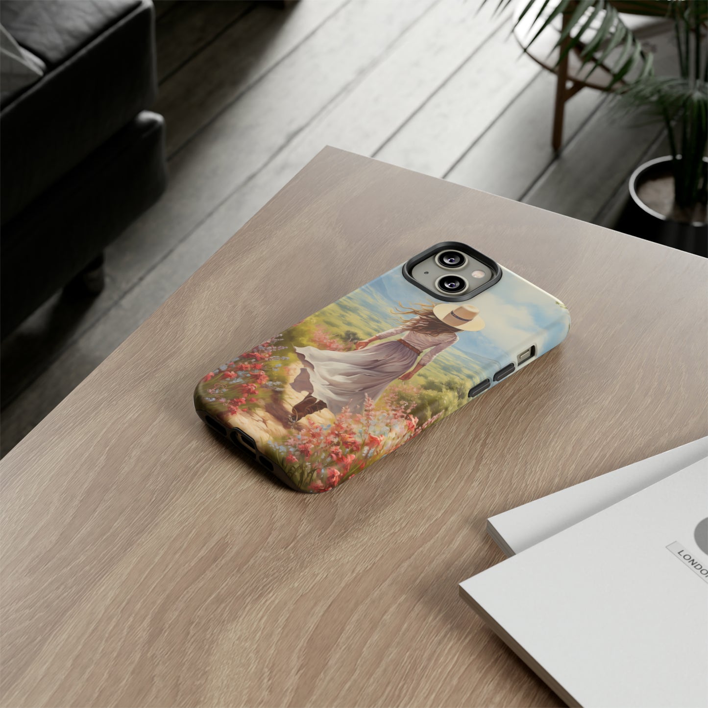 Embrace Whimsical Protection: Tough Western Cell Phone Case by Eliza Singer. Step into a World of Enchantment with a Stylish Woman Amidst Nature's Beauty. Safeguard Your Phone with Artistic Charm. #ElizaSinger #PhoneCase #WesternStyle 