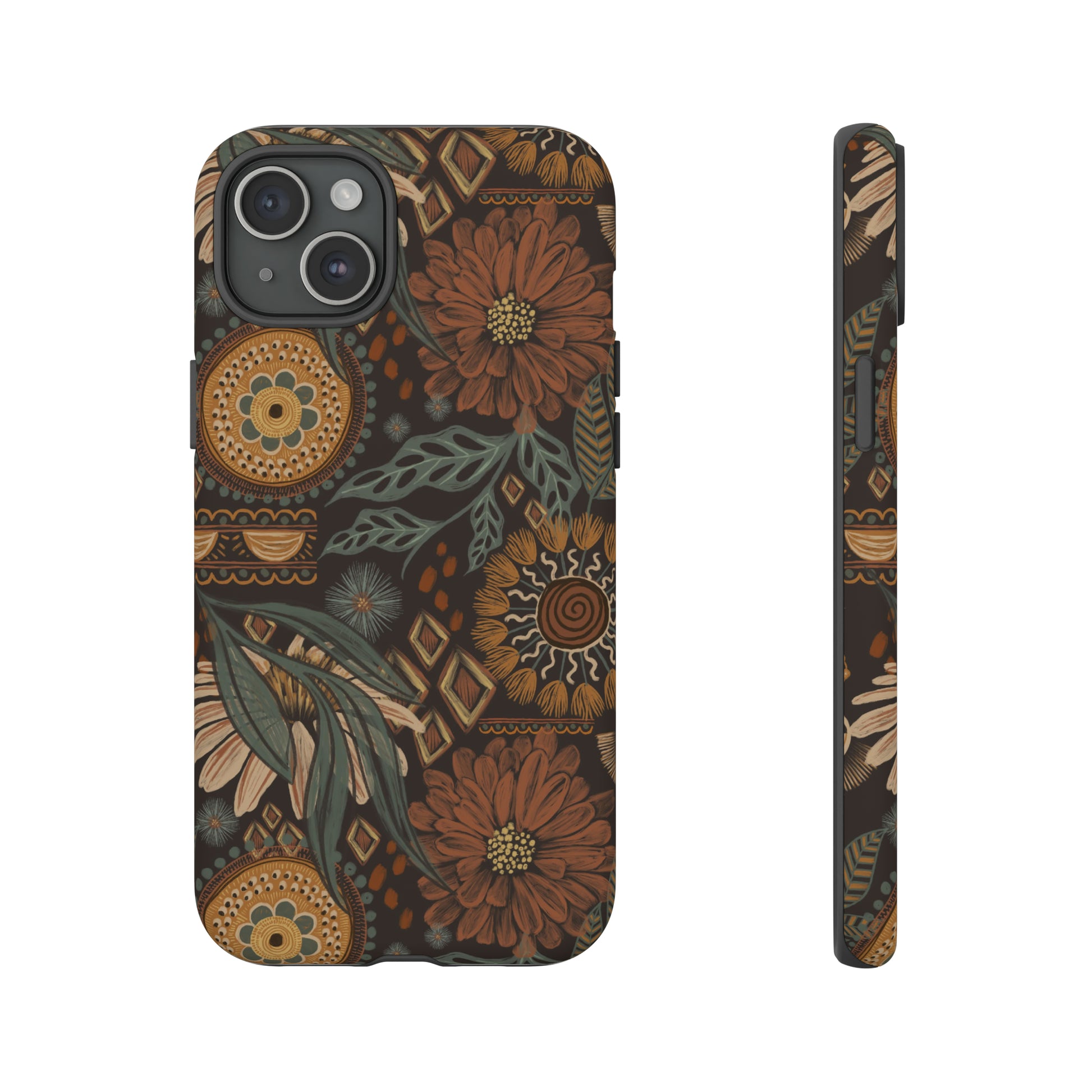 Rustic Boho Bloom: Blissfully Boho Rustic Daisy iPhone Tough Protective Cover. An artful fusion of Flowers, Boho, and floral daisies in a Western design. Compatible with iPhone 15, 14, 13, XS, XR Pro/Max/Mini/P/Plus. Embrace Bohemian Elegance with Durability and Style. #ElizaSinger #PhoneCase #BohoFloral