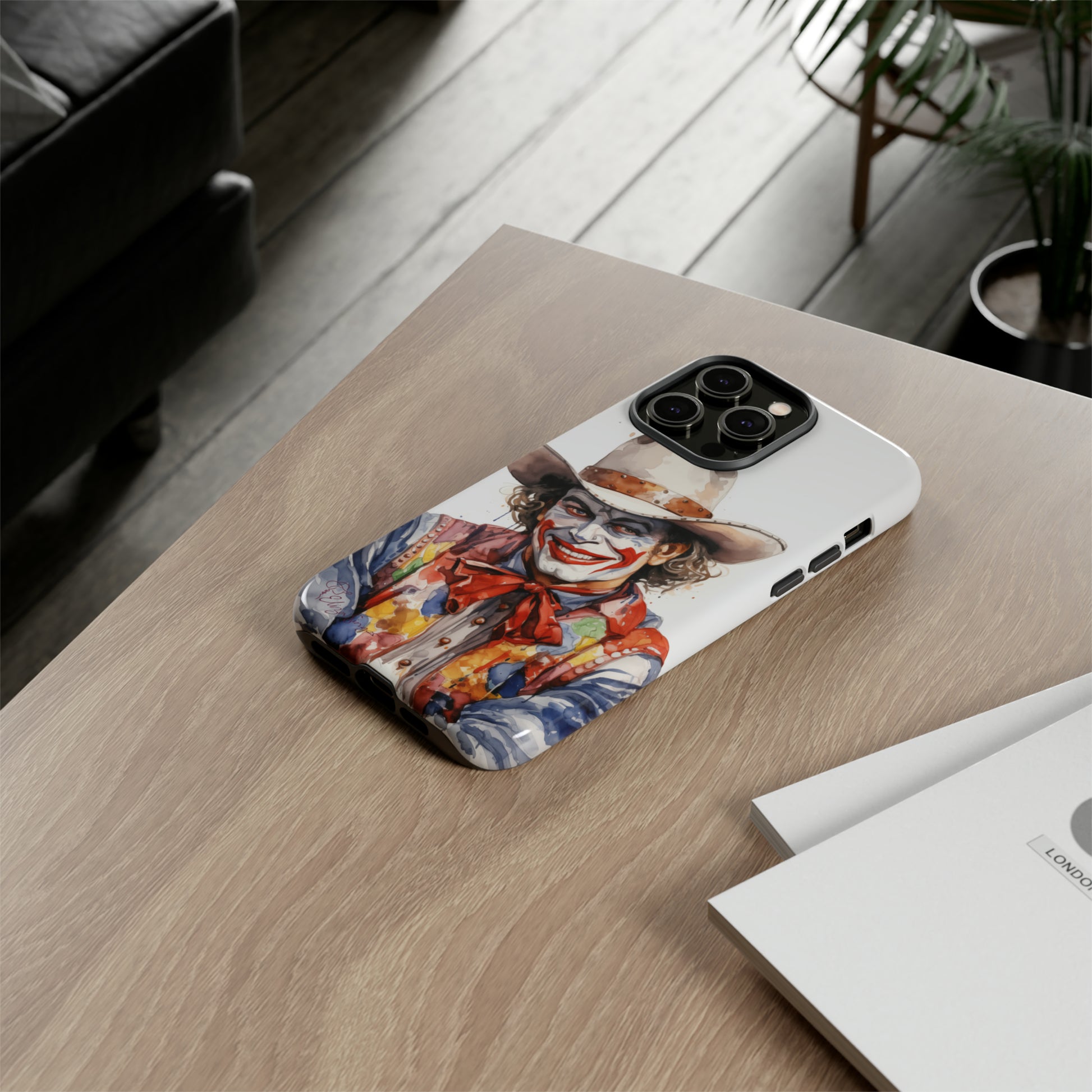 Unveiling our Tough Western Cell Phone Case: Watercolor Rodeo Clown Edition! Immerse yourself in the world of rodeo with this charming watercolor depiction of a rodeo clown on a white background. A perfect blend of style and durability.