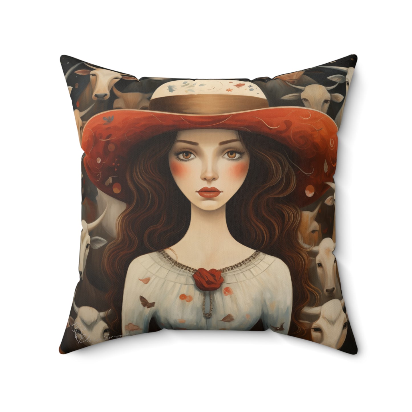"Whimsical Paisley's Folk Art Pillow