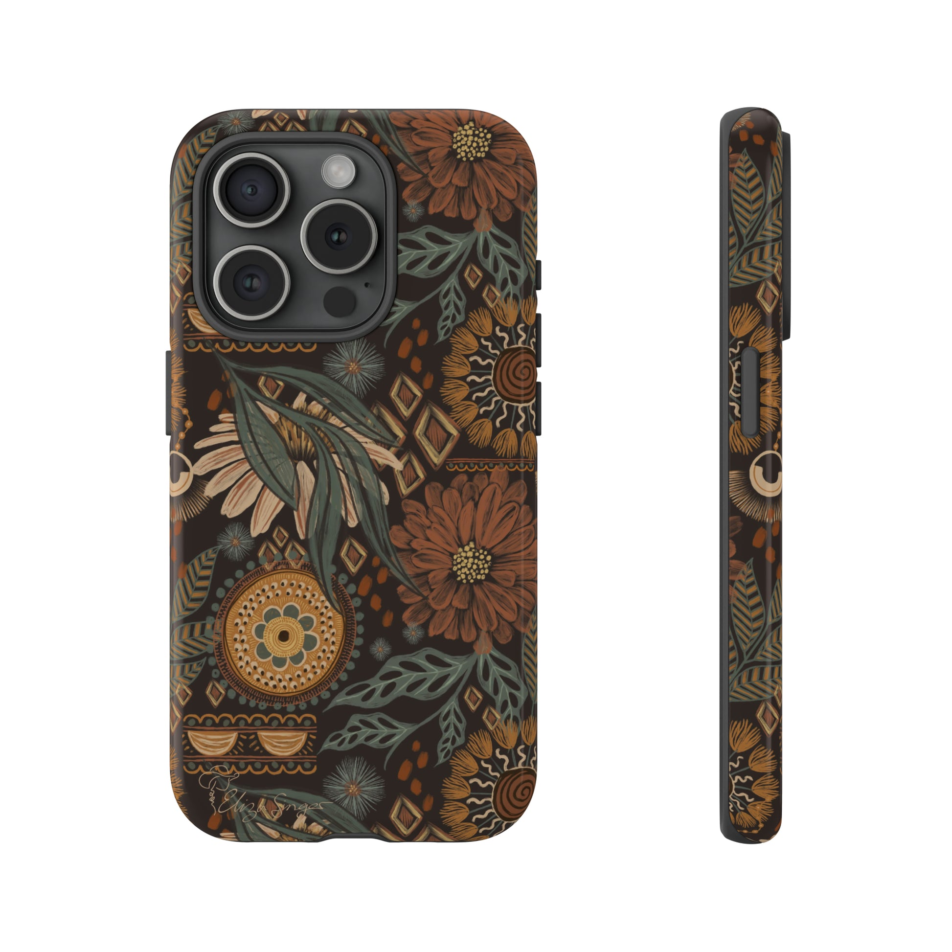 Rustic Boho Bloom: Blissfully Boho Rustic Daisy iPhone Tough Protective Cover. An artful fusion of Flowers, Boho, and floral daisies in a Western design. Compatible with iPhone 15, 14, 13, XS, XR Pro/Max/Mini/P/Plus. Embrace Bohemian Elegance with Durability and Style. #ElizaSinger #PhoneCase #BohoFloral