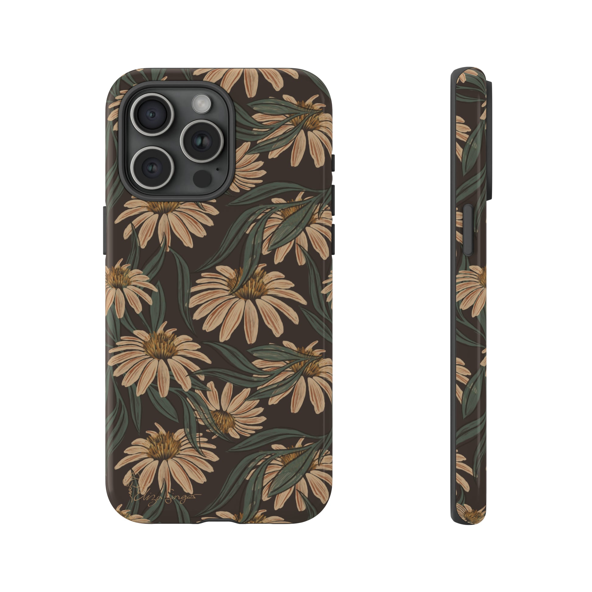 Meadows in Bloom: Boho Meadows Daisy iPhone Tough Protective Cover. A picturesque fusion of Flowers, Boho, and floral daisies in a Western design. Compatible with iPhone 15, 14, 13, XS, XR Pro/Max/Mini/P/Plus. Embrace Nature's Beauty with Style and Durability. #ElizaSinger #PhoneCase #BohoFloral