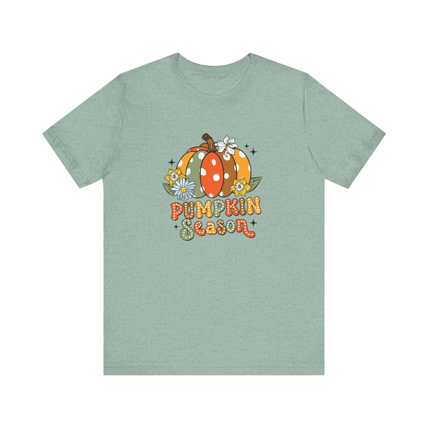Pumpkin Season: Bella Canvas T-shirt with Multicolored Pumpkins