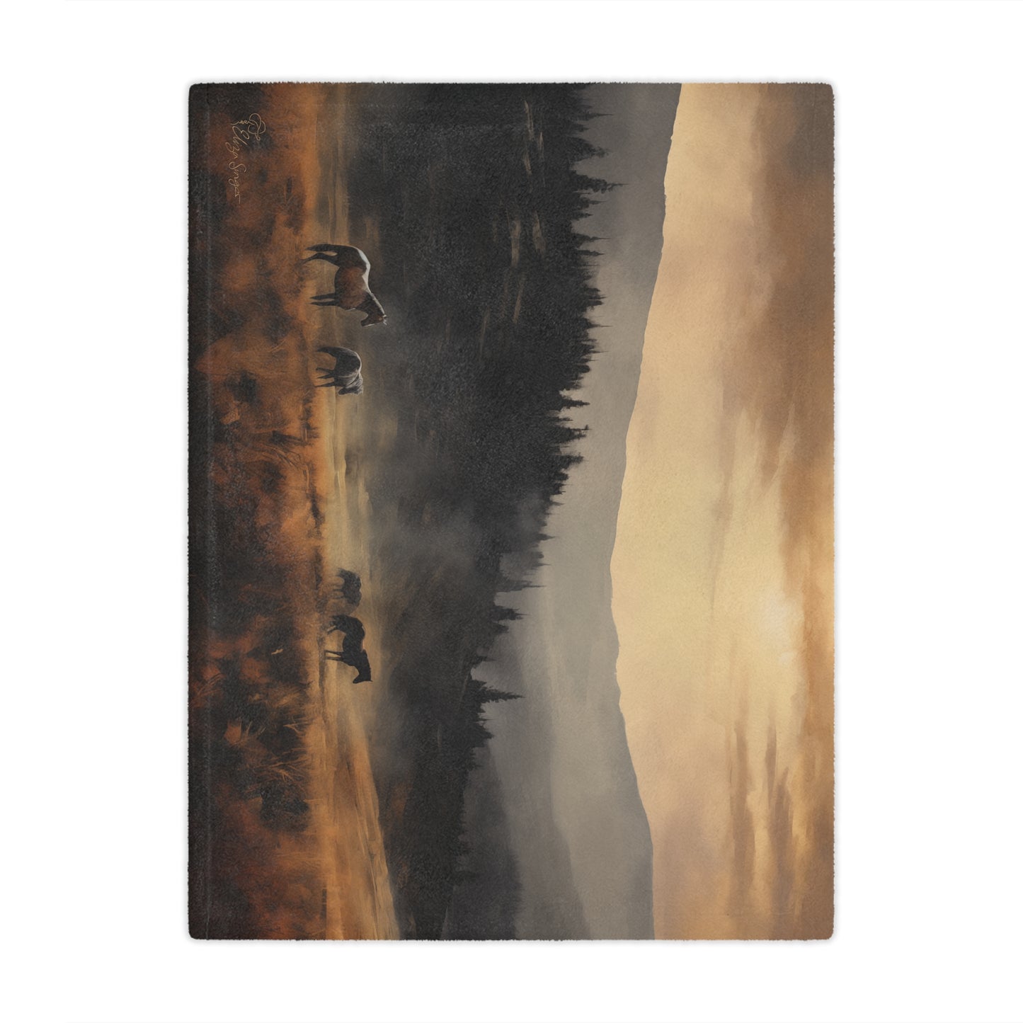 Sunset Grazing Minky Blanket