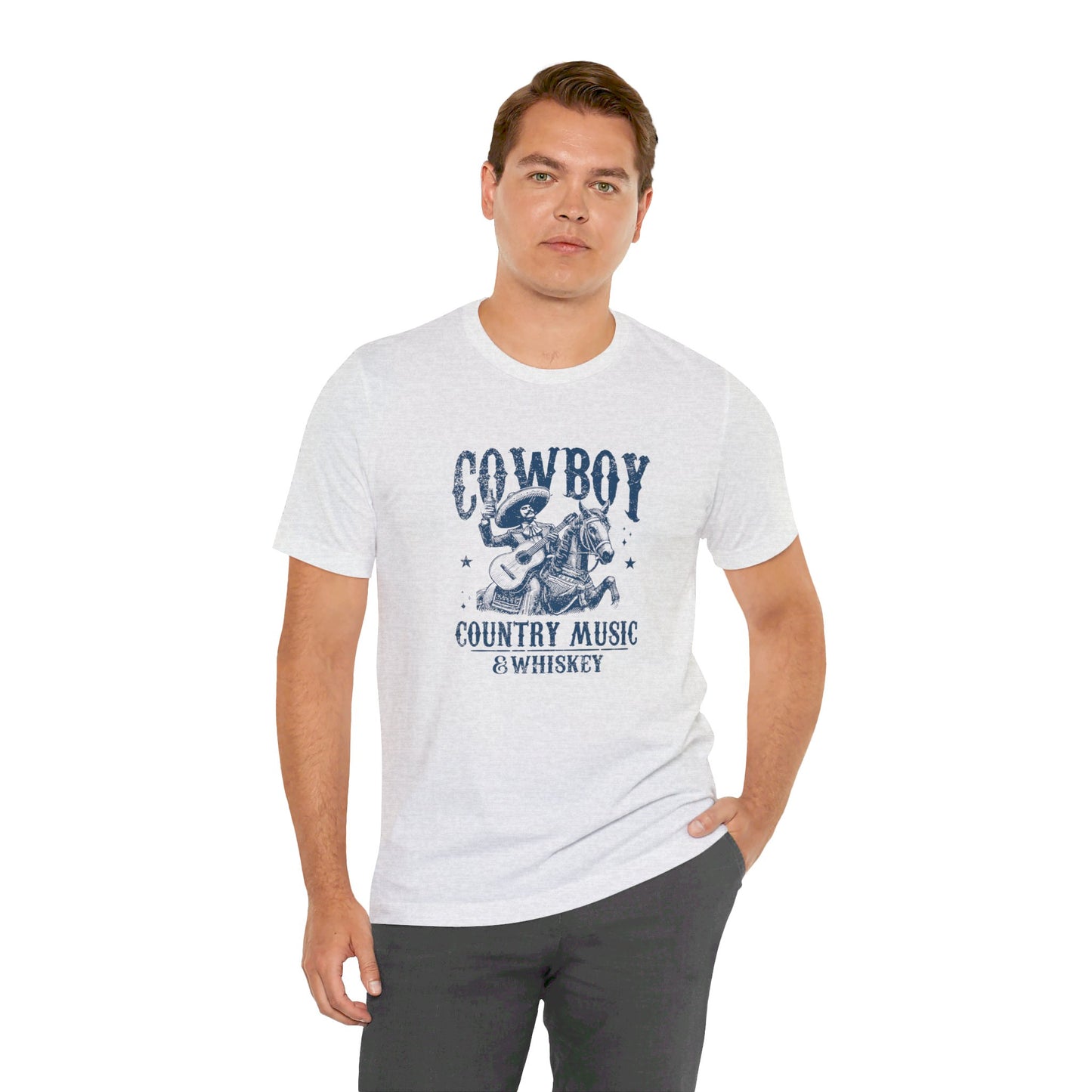 Cowboy Vibes: Bella Canvas T-shirt with Sombrero and Horse
