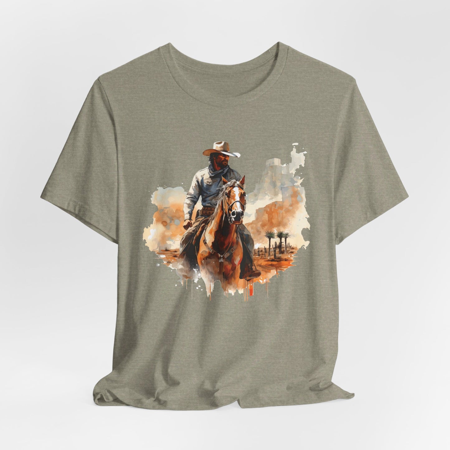 Lone Ranger: Bella Canvas T-shirt with Cowboy in Desert