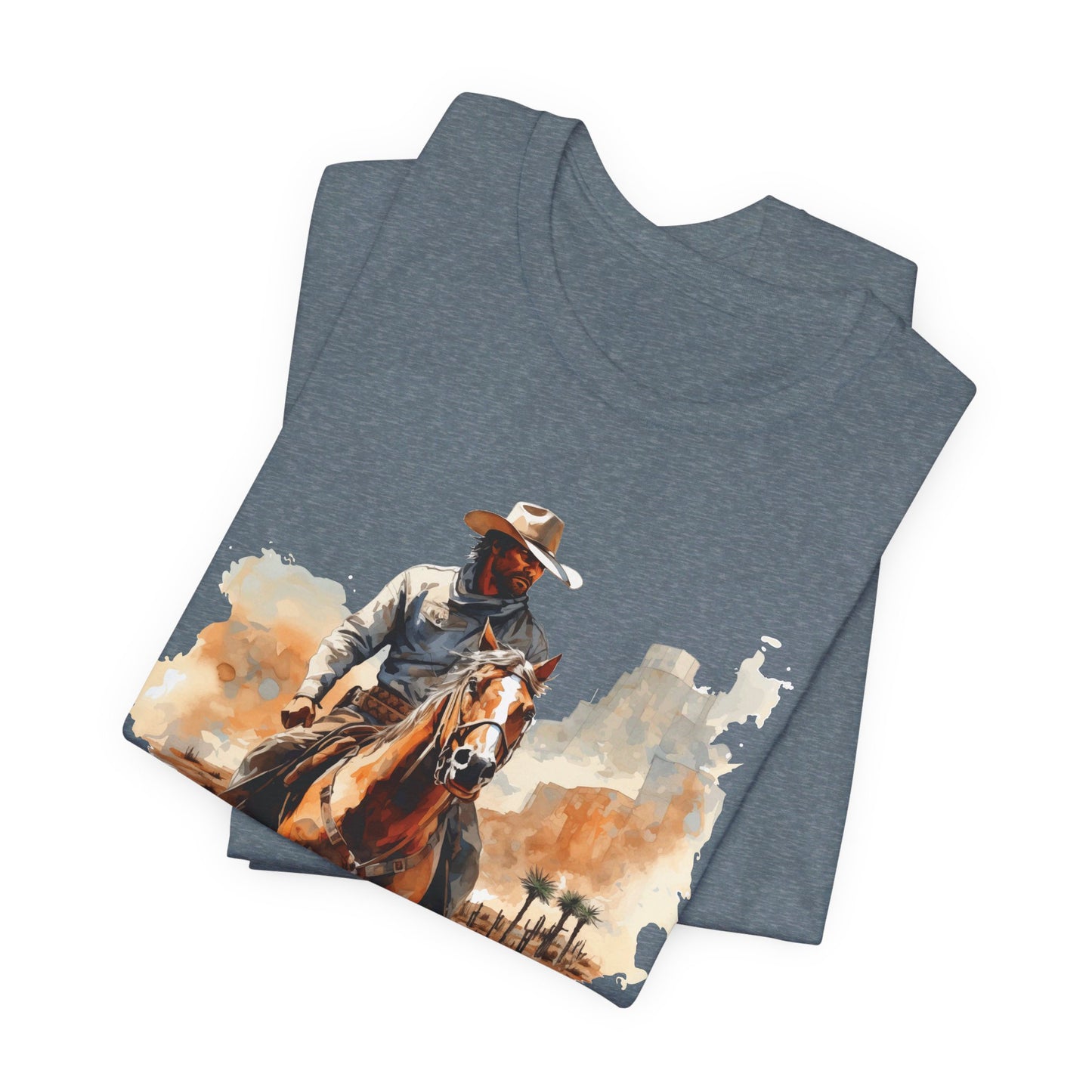 Lone Ranger: Bella Canvas T-shirt with Cowboy in Desert