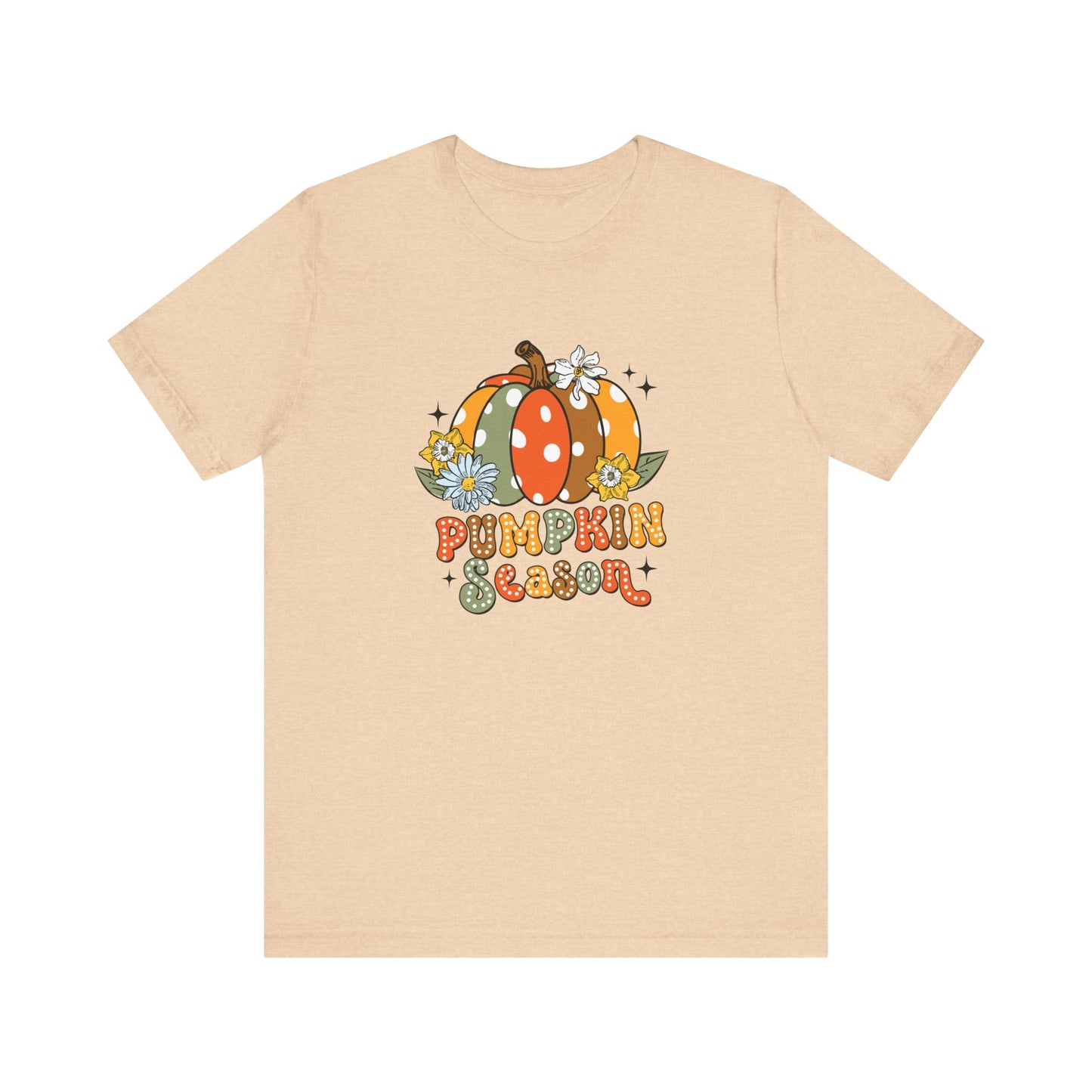 Pumpkin Season: Bella Canvas T-shirt with Multicolored Pumpkins