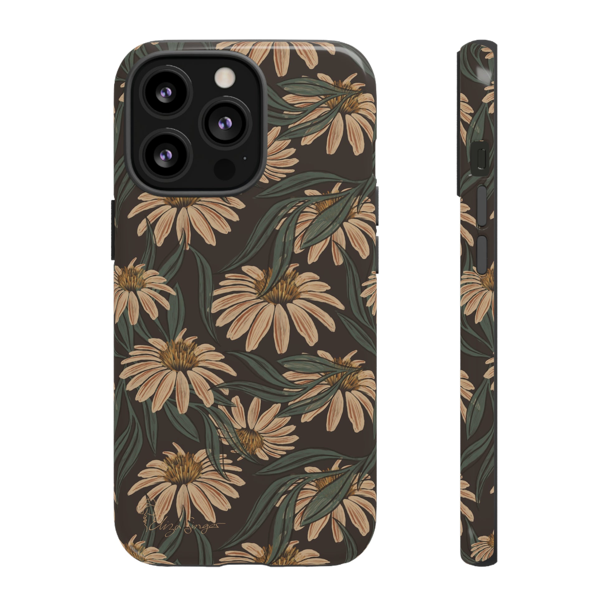 Meadows in Bloom: Boho Meadows Daisy iPhone Tough Protective Cover. A picturesque fusion of Flowers, Boho, and floral daisies in a Western design. Compatible with iPhone 15, 14, 13, XS, XR Pro/Max/Mini/P/Plus. Embrace Nature's Beauty with Style and Durability. #ElizaSinger #PhoneCase #BohoFloral