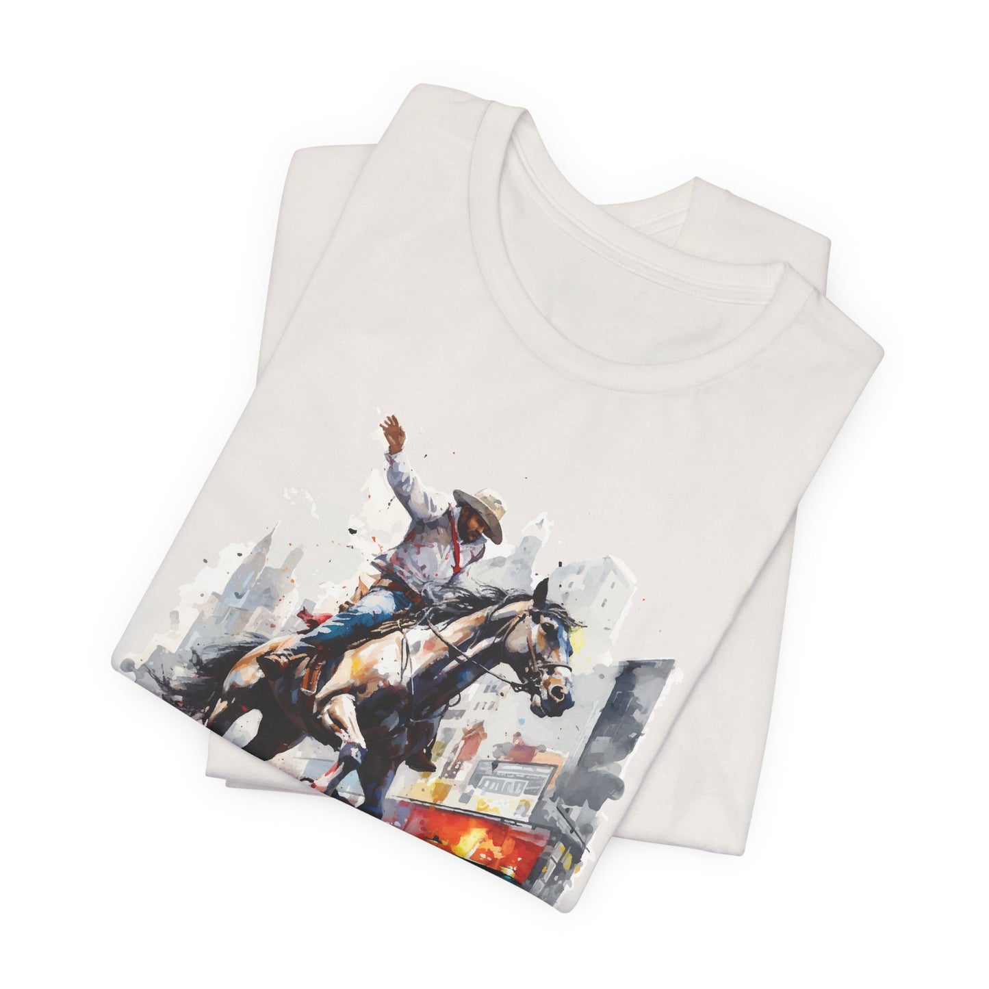 Urban Rodeo: Bella Canvas T-shirt with Cowboy in Times Square