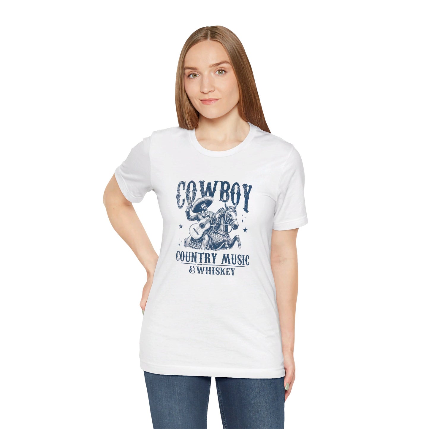 Cowboy Vibes: Bella Canvas T-shirt with Sombrero and Horse
