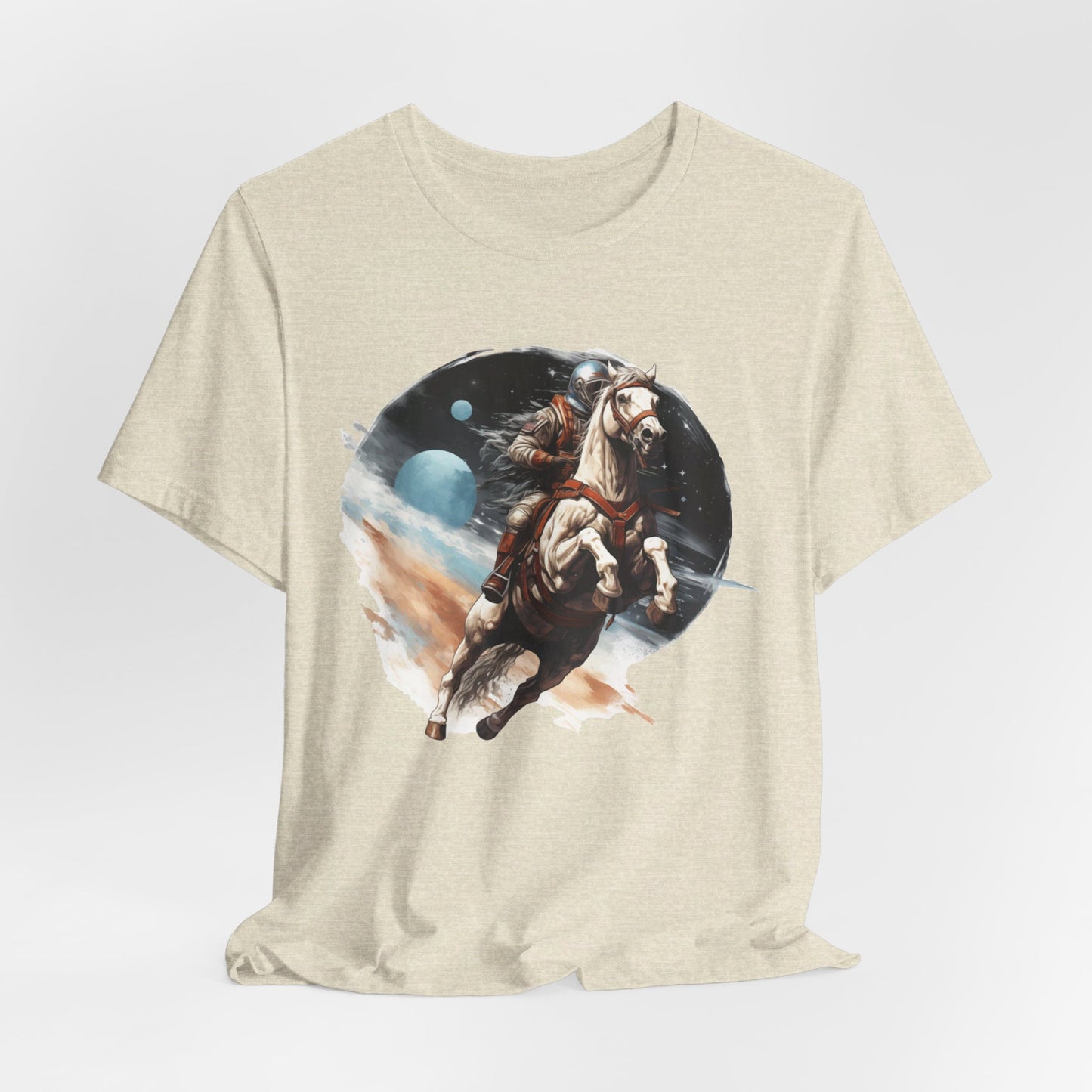 Intergalactic Rodeo: Astronaut on Horse Bella Canvas T-shirt