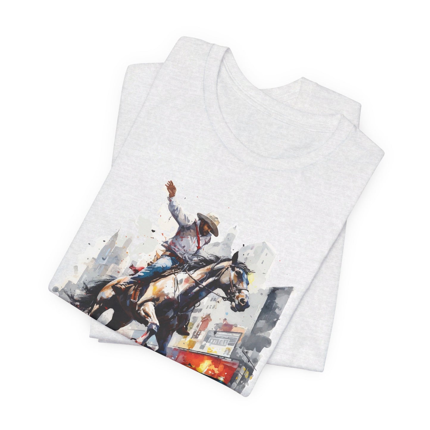 Urban Rodeo: Bella Canvas T-shirt with Cowboy in Times Square