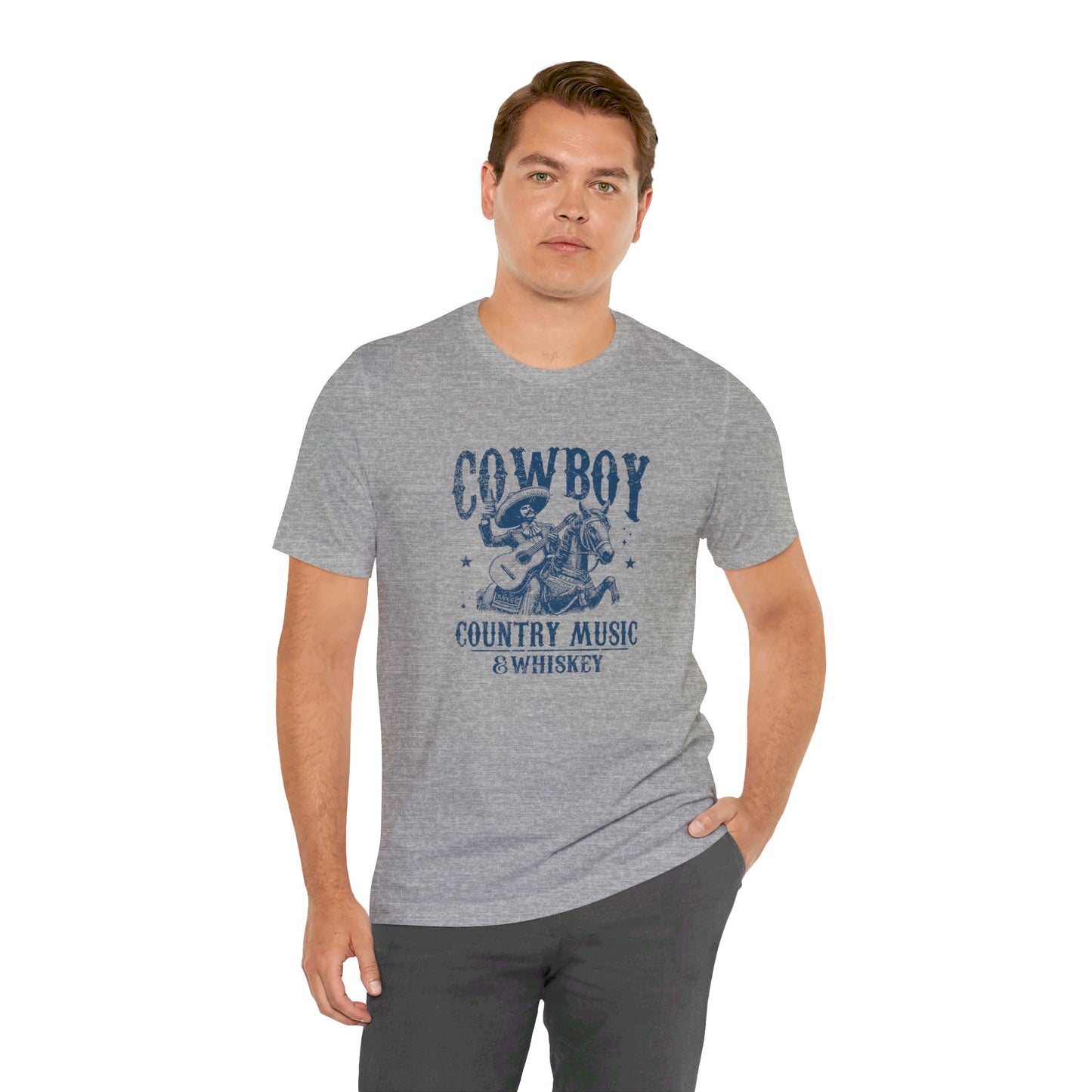 Cowboy Vibes: Bella Canvas T-shirt with Sombrero and Horse
