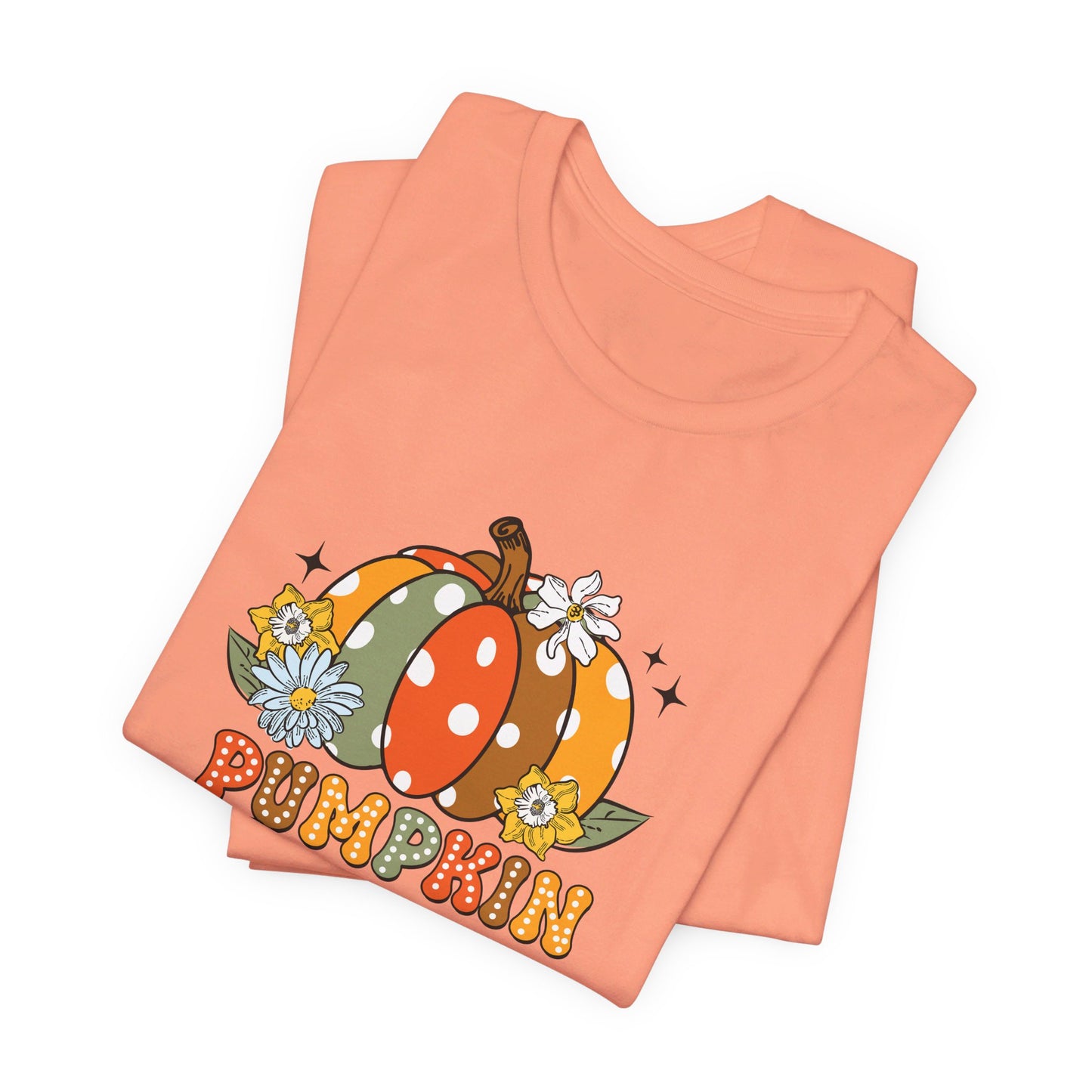 Pumpkin Season: Bella Canvas T-shirt with Multicolored Pumpkins