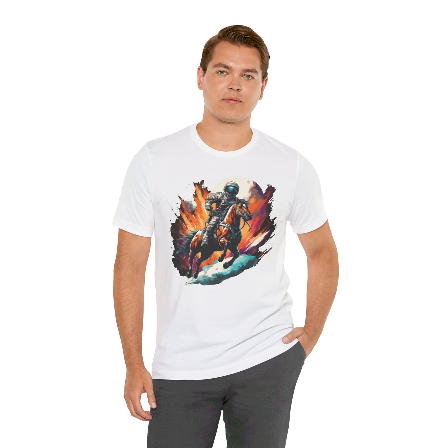 Astronaut Cowboy in Space: Colorful Bella Canvas T-shirt