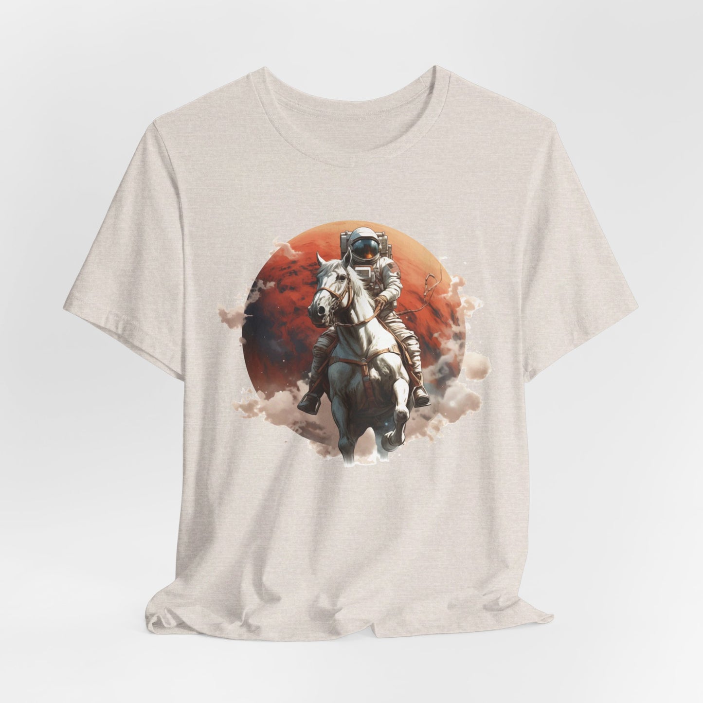 Cosmic Cowboy: Bella Canvas T-shirt with Astronaut and Horse