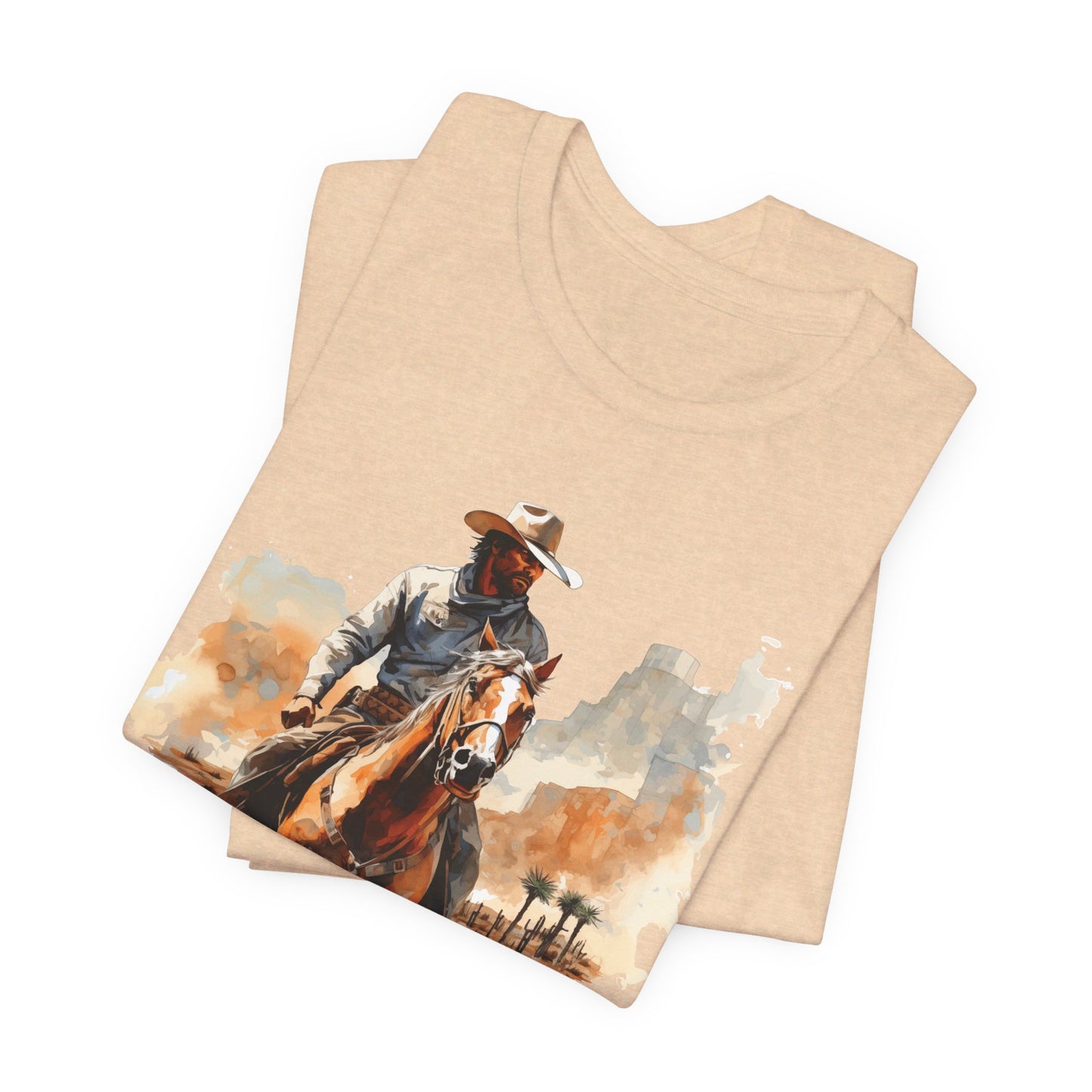 Lone Ranger: Bella Canvas T-shirt with Cowboy in Desert