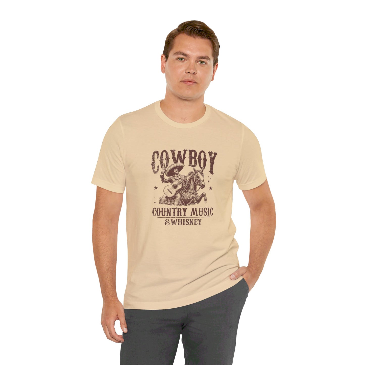 Cowboy Vibes: Bella Canvas T-shirt with Sombrero and Horse
