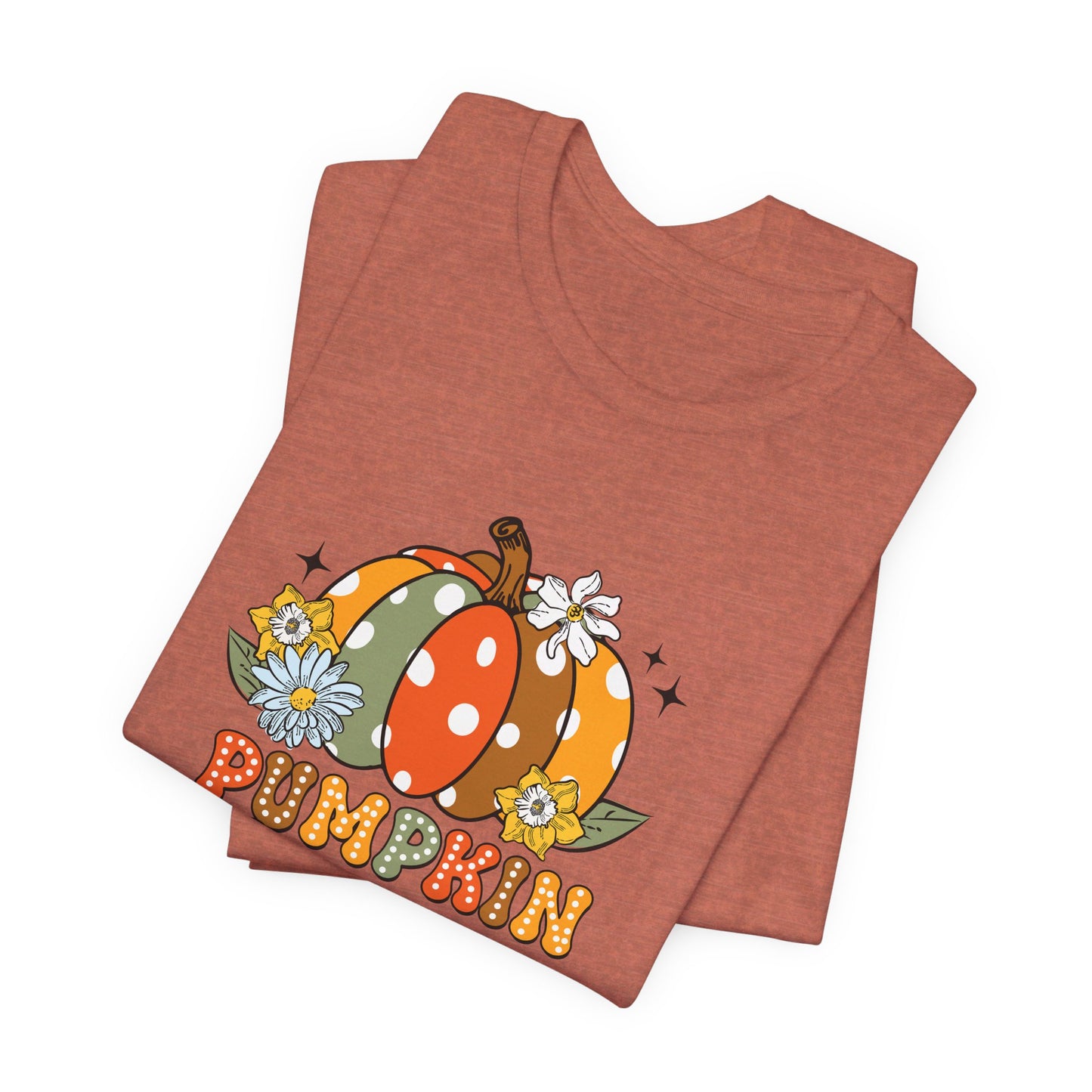 Pumpkin Season: Bella Canvas T-shirt with Multicolored Pumpkins