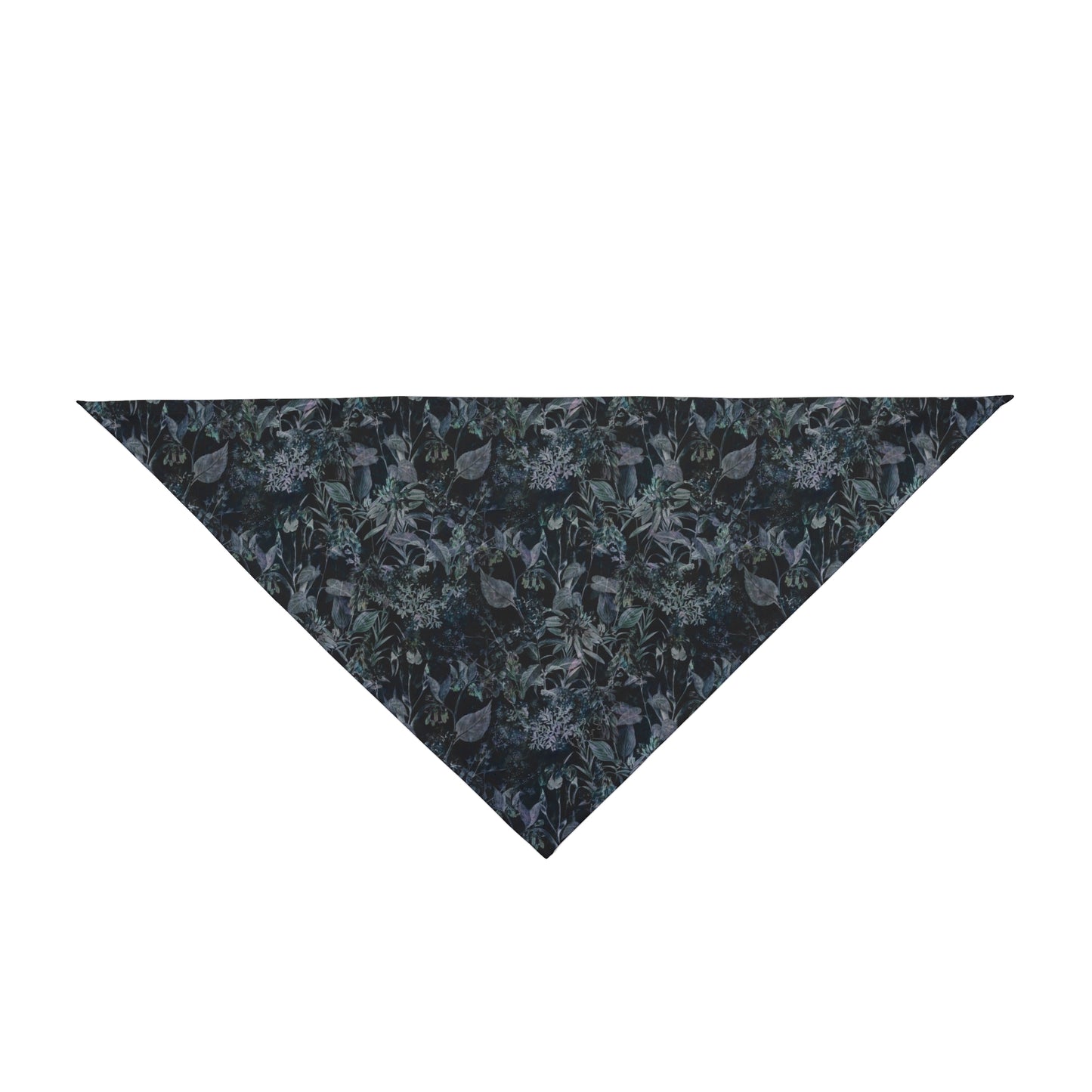Embrace the mystery with our Garden Shadows Dog Bandana/Wild Rag. Moody Garden Shadows features botanicals on a black background, creating an intriguing and stylish look. Crafted from soft-spun polyester, this wild rag ensures comfort and style. Also available for humans, so you and your pup can share the moody elegance, exclusively at Eliza Singer. 
