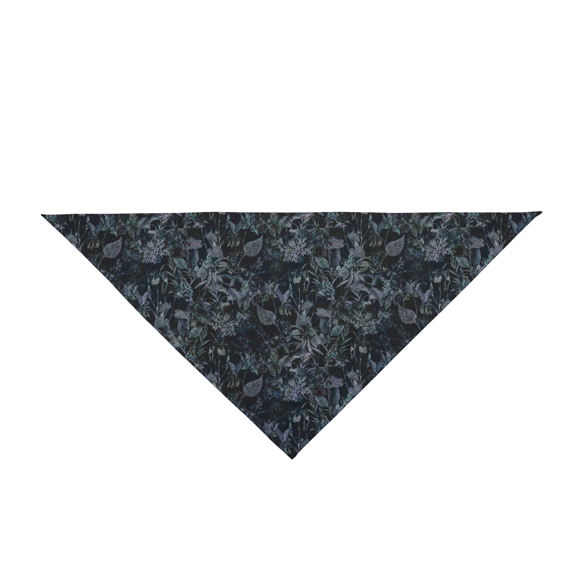 Embrace the mystery with our Garden Shadows Dog Bandana/Wild Rag. Moody Garden Shadows features botanicals on a black background, creating an intriguing and stylish look. Crafted from soft-spun polyester, this wild rag ensures comfort and style. Also available for humans, so you and your pup can share the moody elegance, exclusively at Eliza Singer. 