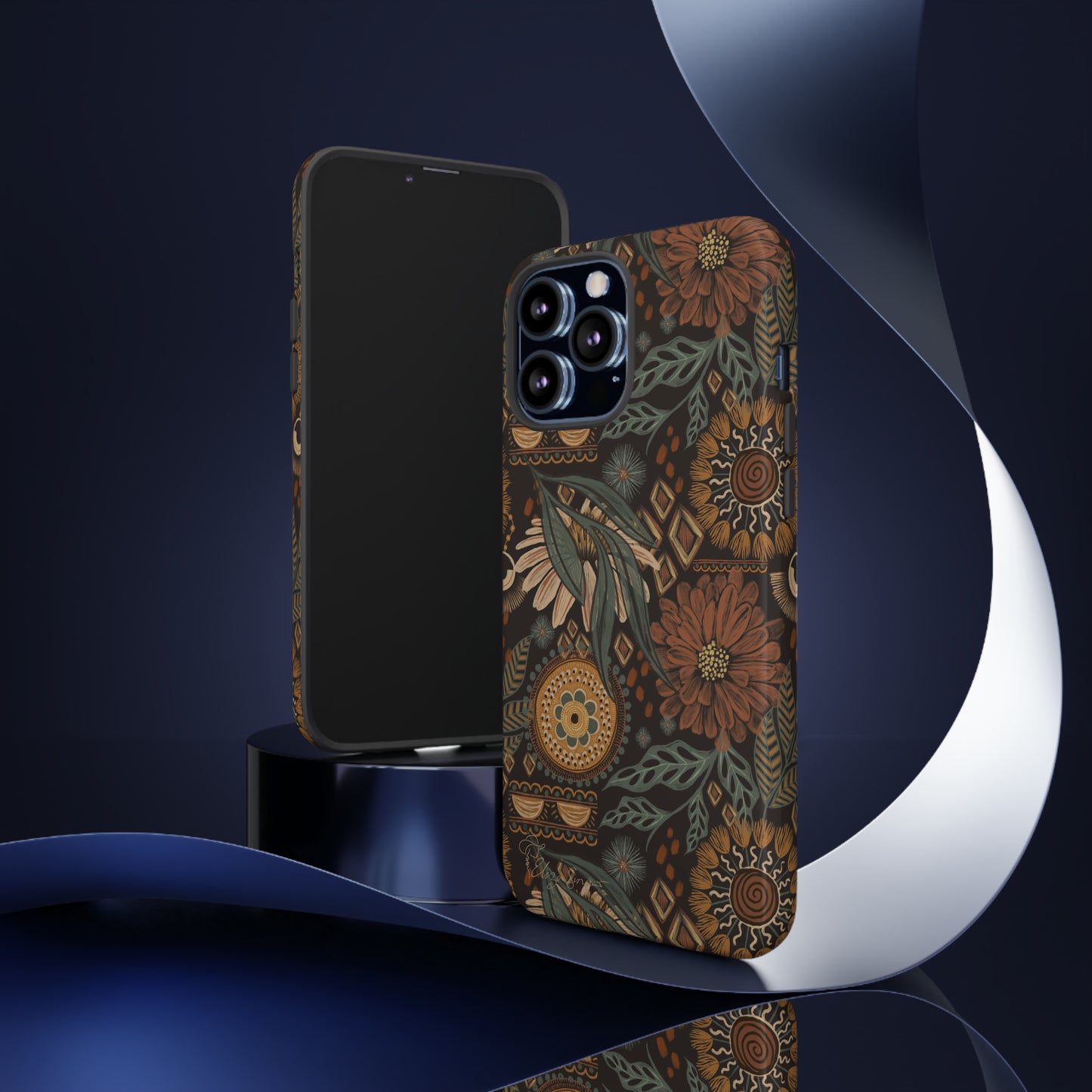 Rustic Boho Bloom: Blissfully Boho Rustic Daisy iPhone Tough Protective Cover. An artful fusion of Flowers, Boho, and floral daisies in a Western design. Compatible with iPhone 15, 14, 13, XS, XR Pro/Max/Mini/P/Plus. Embrace Bohemian Elegance with Durability and Style. #ElizaSinger #PhoneCase #BohoFloral