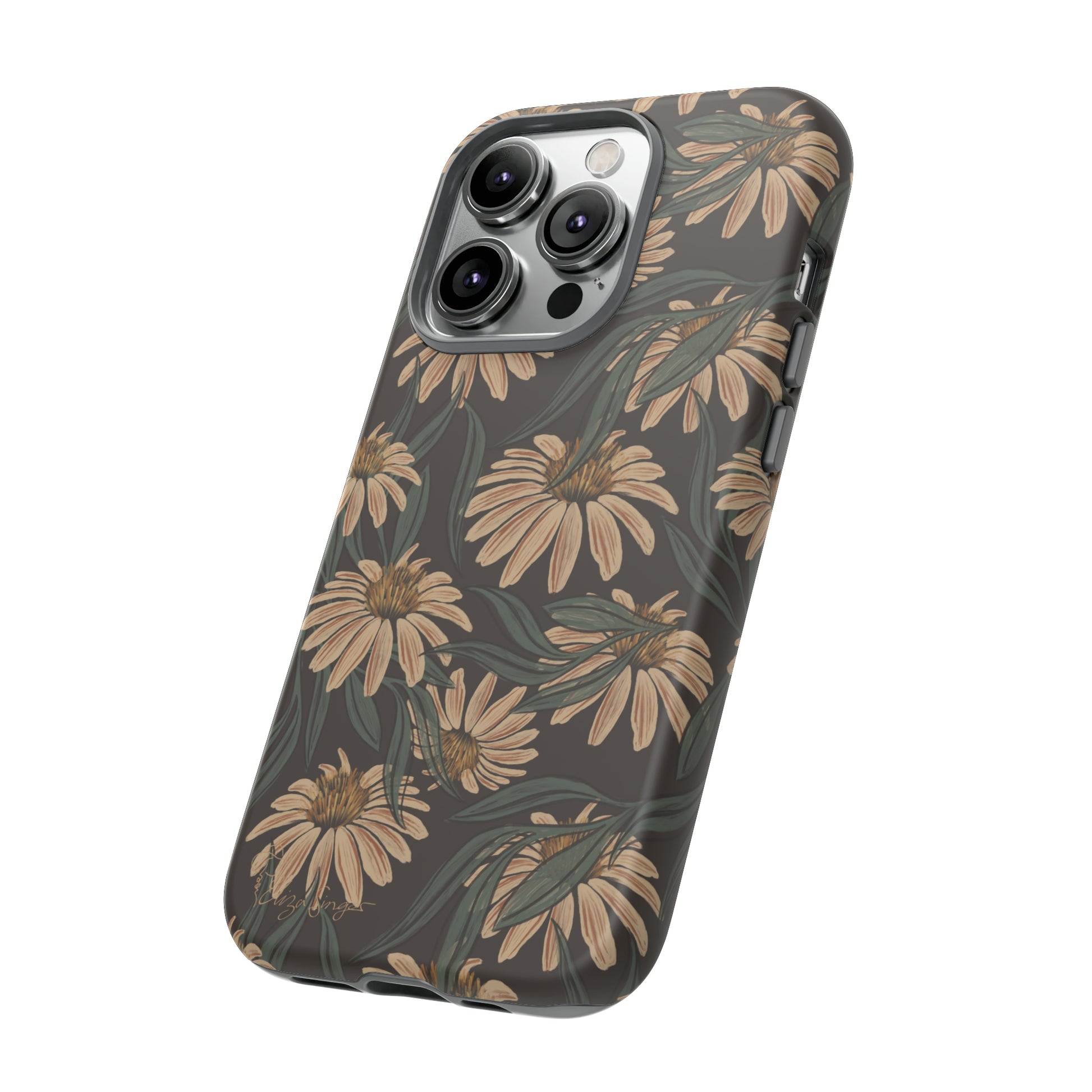 Meadows in Bloom: Boho Meadows Daisy iPhone Tough Protective Cover. A picturesque fusion of Flowers, Boho, and floral daisies in a Western design. Compatible with iPhone 15, 14, 13, XS, XR Pro/Max/Mini/P/Plus. Embrace Nature's Beauty with Style and Durability. #ElizaSinger #PhoneCase #BohoFloral