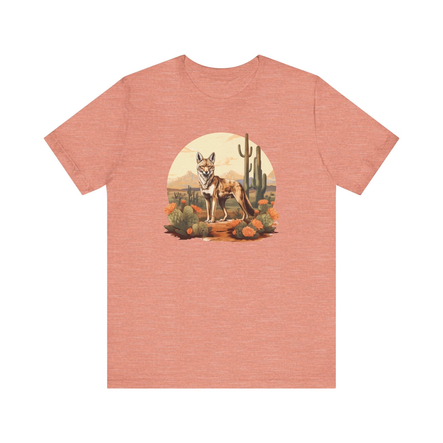 Desert Nomad: Bella Canvas T-shirt with Jackal and Cactus